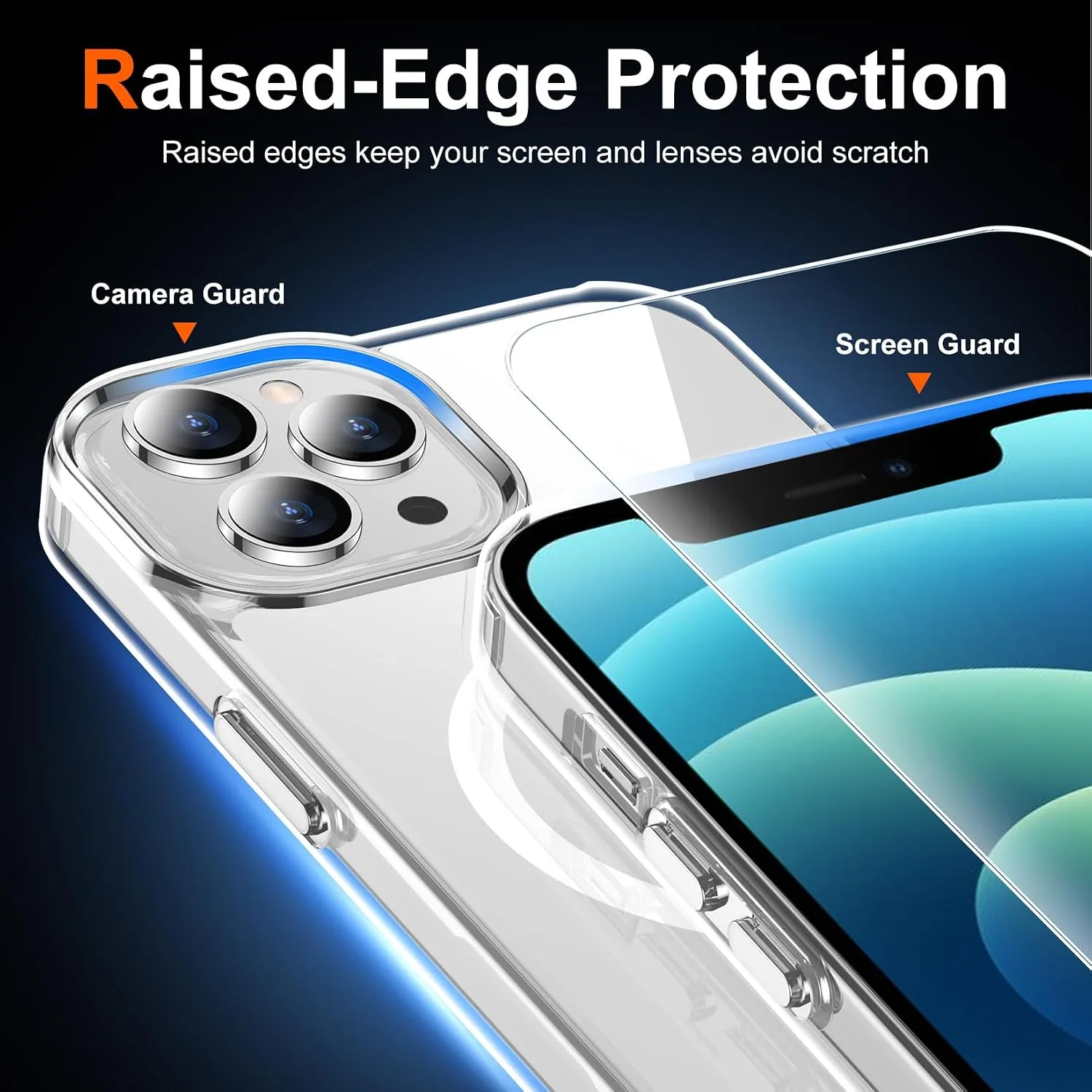 Temdan for iPhone 12/12PRO Case with Screen Protector Clear