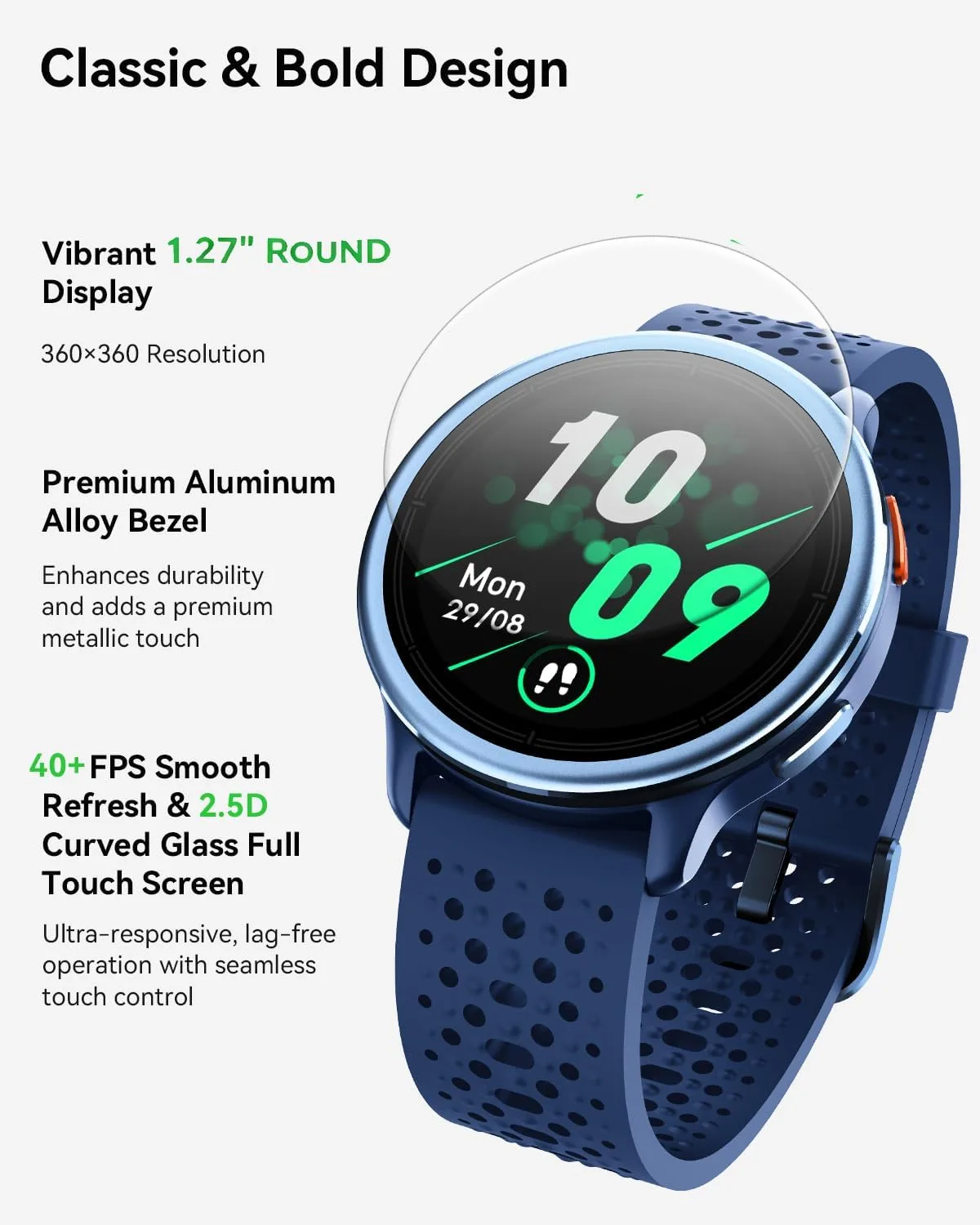 Quican Smart Watches for Women & Men, Compatible with iPhone & Android