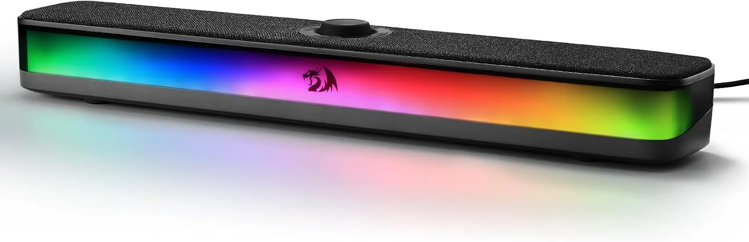 Redragon GS515 RGB Desktop Soundbar, 2.0 Stereo Enhanced Sound, BT 5.3