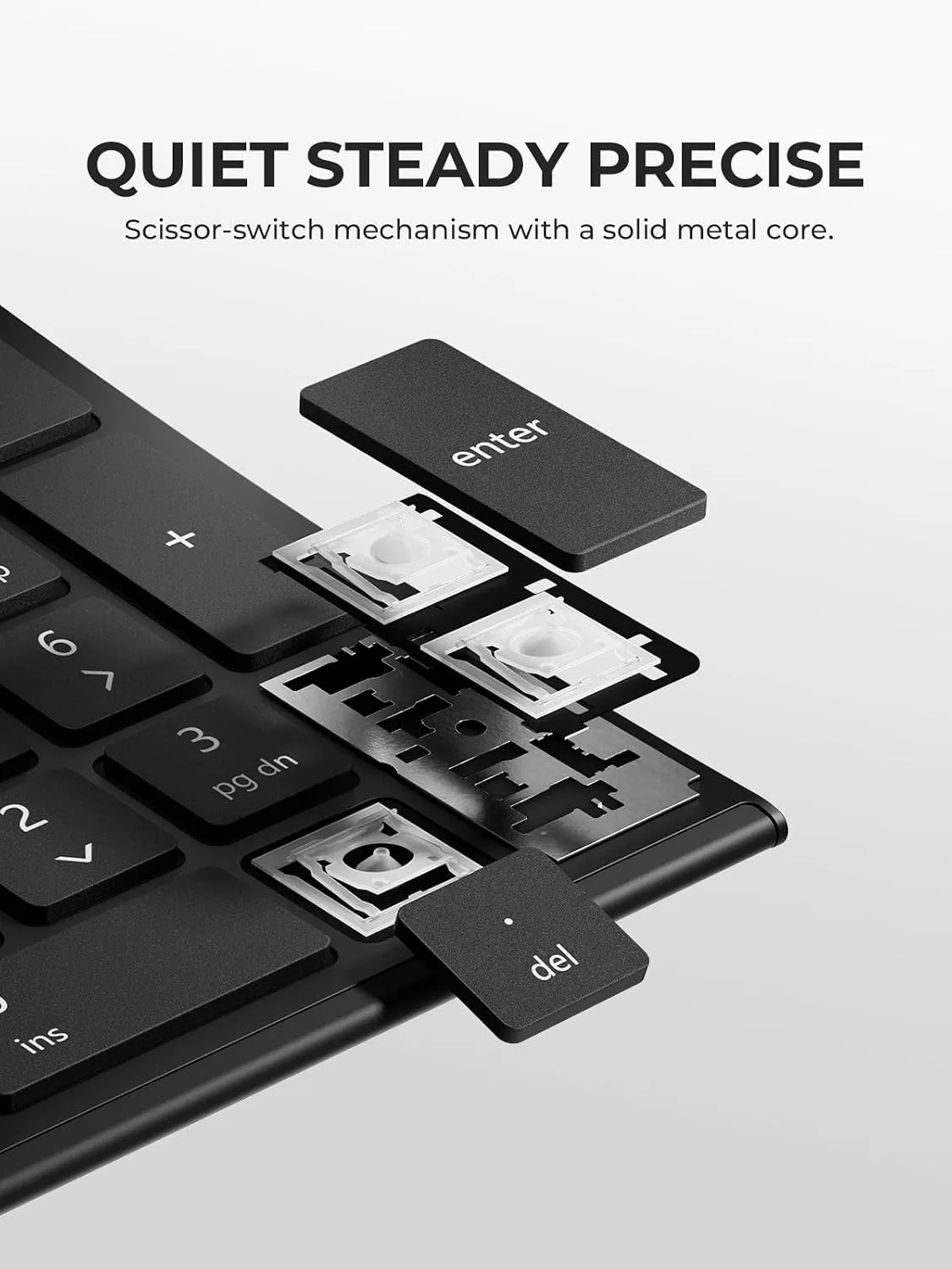 iClever BK10 Max Bluetooth Keyboard for Mac, Slim Full-Size Layout, Black