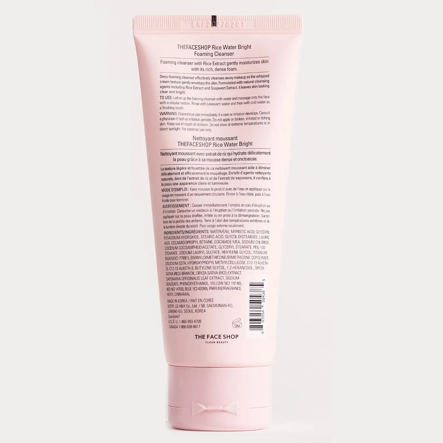 THE FACE SHOP Rice Water Bright Foaming Cleanser, Face Wash, 5.0 fl. oz.
