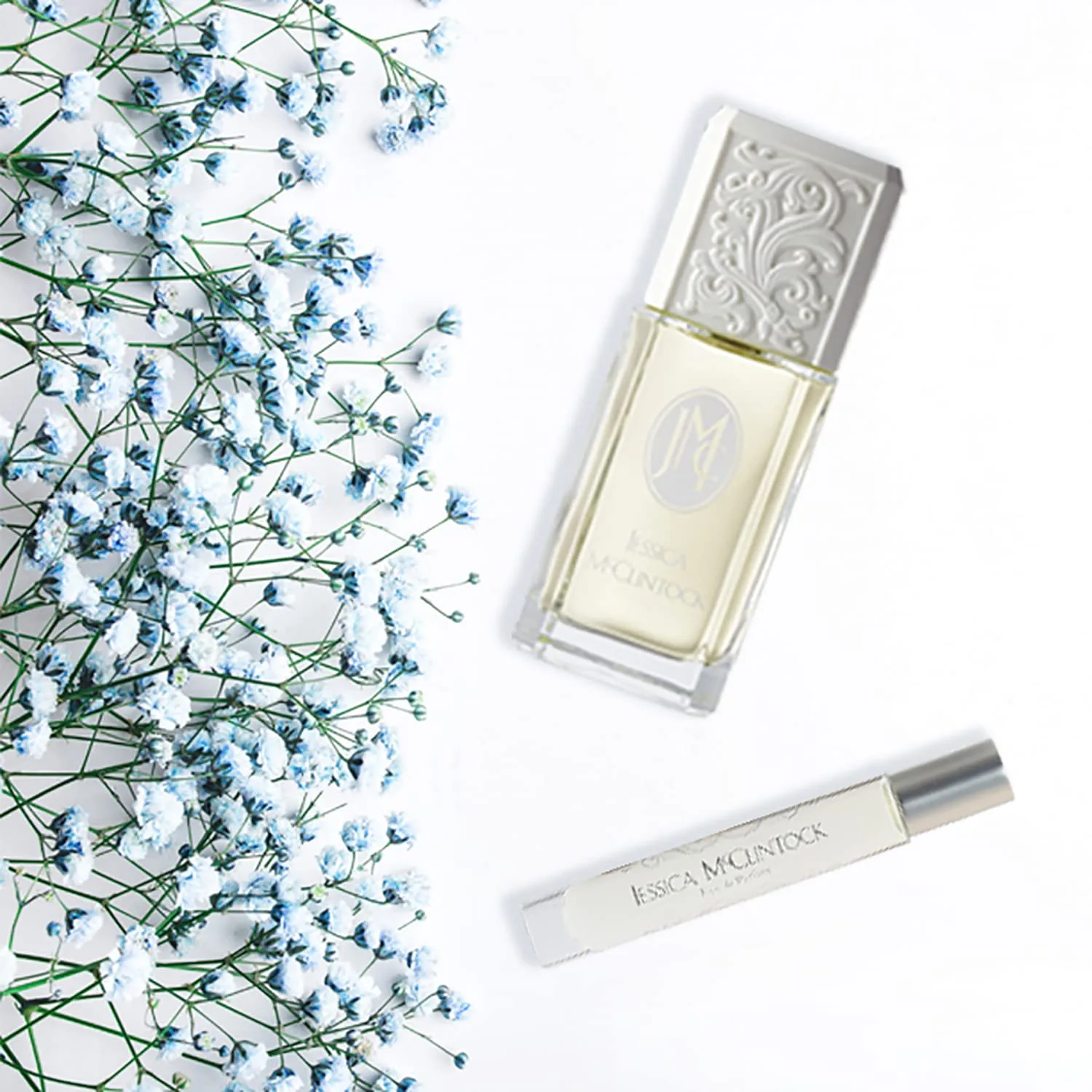 Jessica McClintock Eau De Parfum Rollerball for Women, 0.33 oz - Travel Size Fruity Floral Fragrance with Citrus, Ylang Ylang, Rose, Jasmine & Musk, Long-Lasting On-the-Go Signature Scent