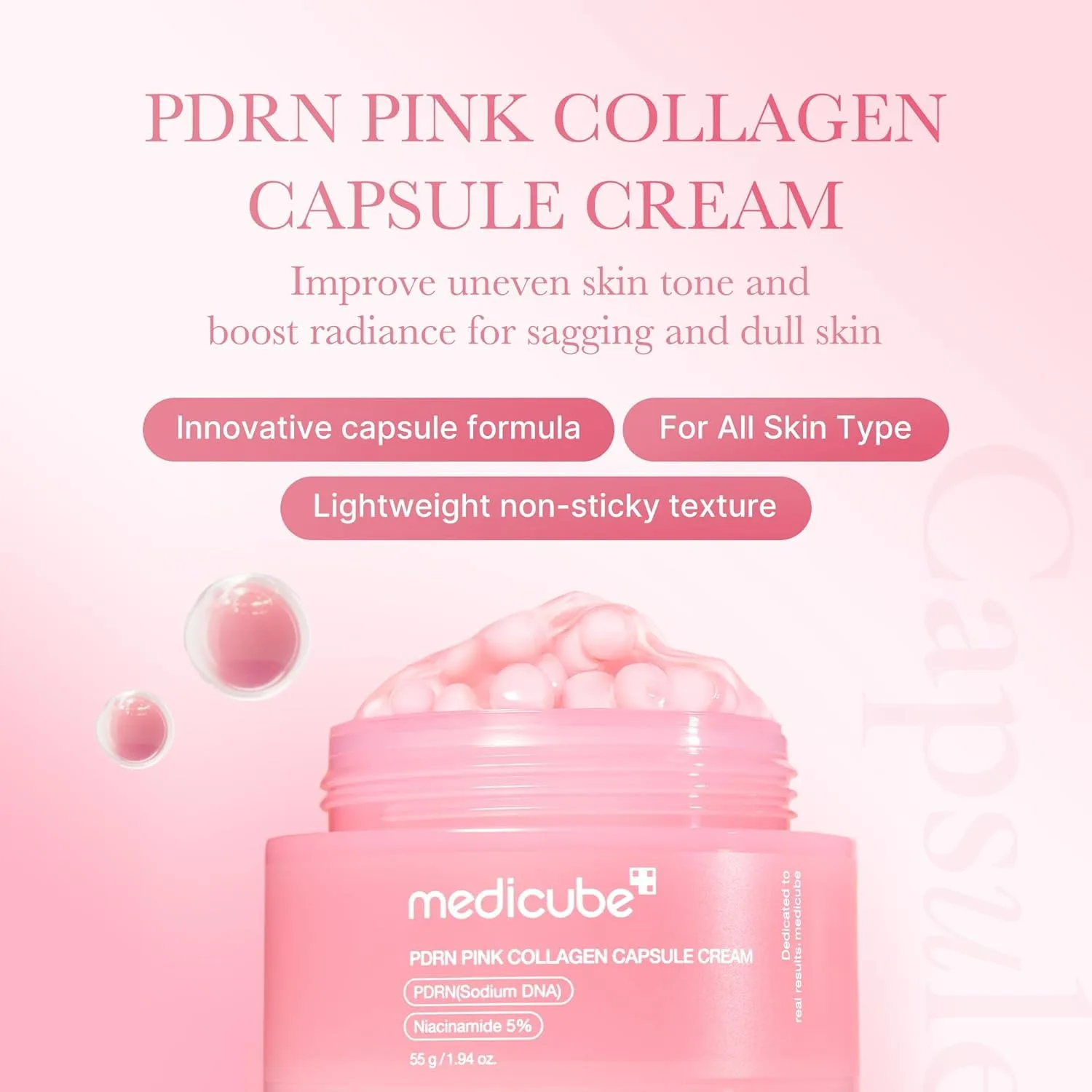 medicube Capsule Cream with Salmon DNA PDRN Pink Collagen