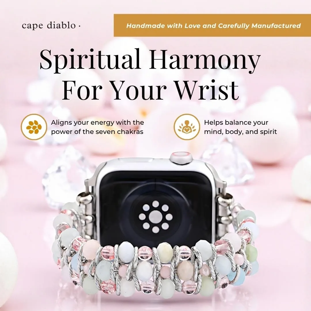 Cape Diablo Smart Watch Band for Women - Handmade Gemstone Strap - Compatible with 38mm-45mm Apple Faces