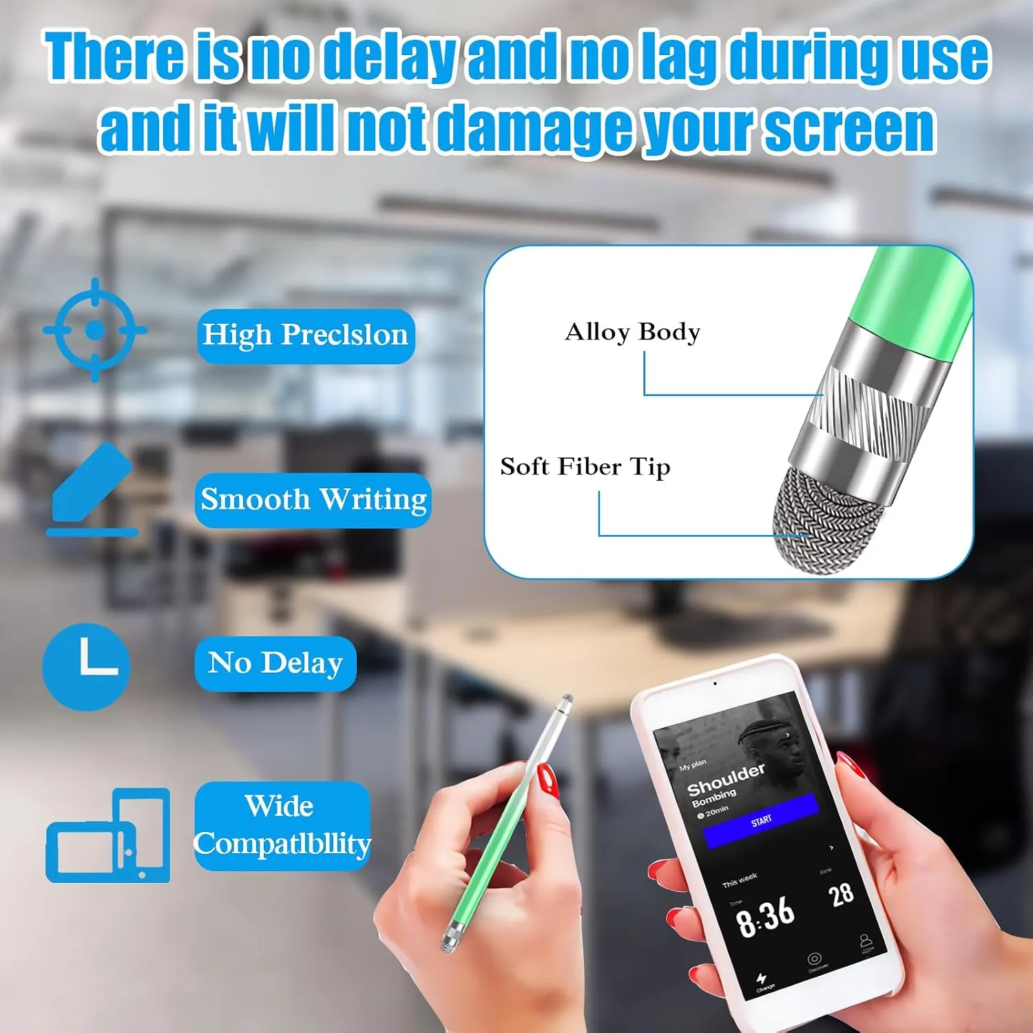 Bopomofo 5PCS Stylus Pen for Touchscreen,High Sensitivity & Precision