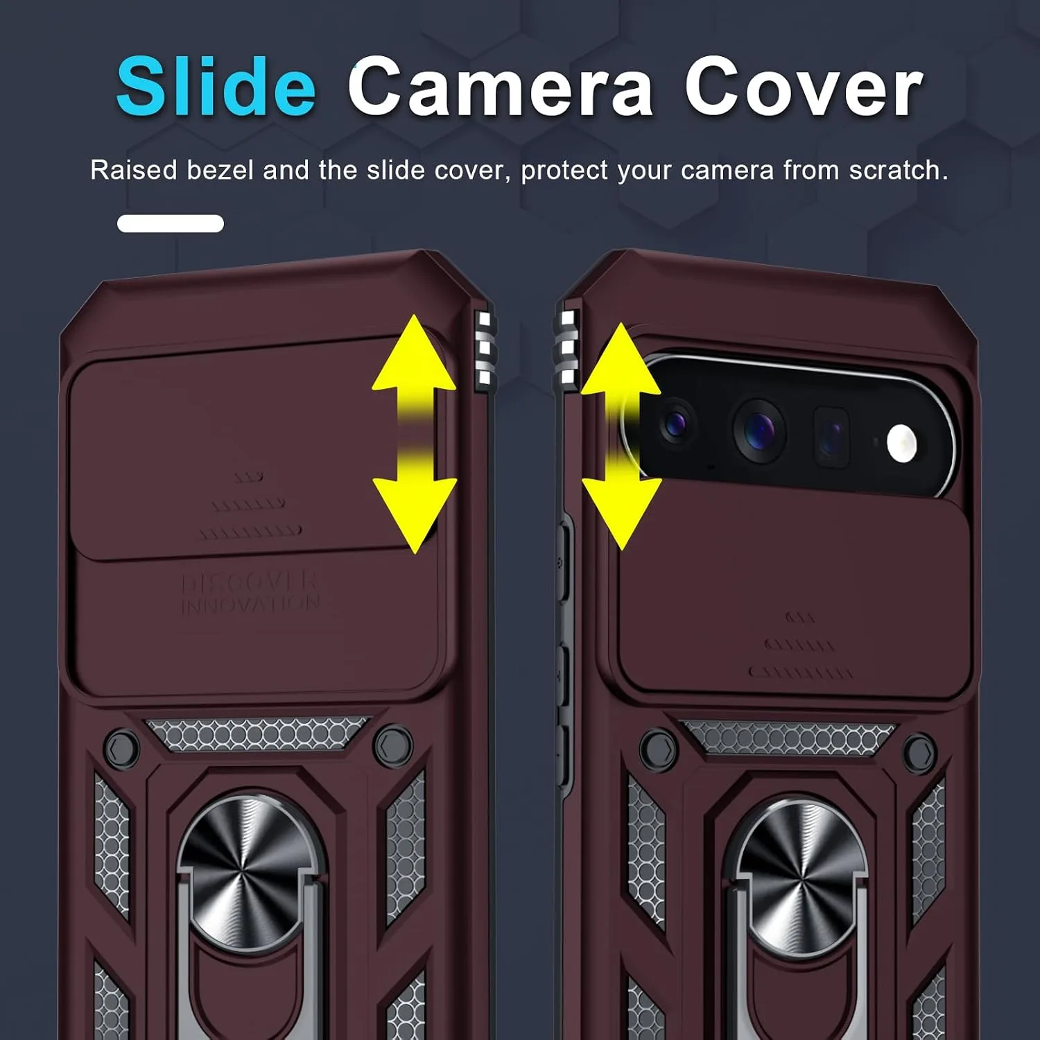 for Google Pixel 11/11 Pro Case Built in Slide Camera Cover,Wine Red