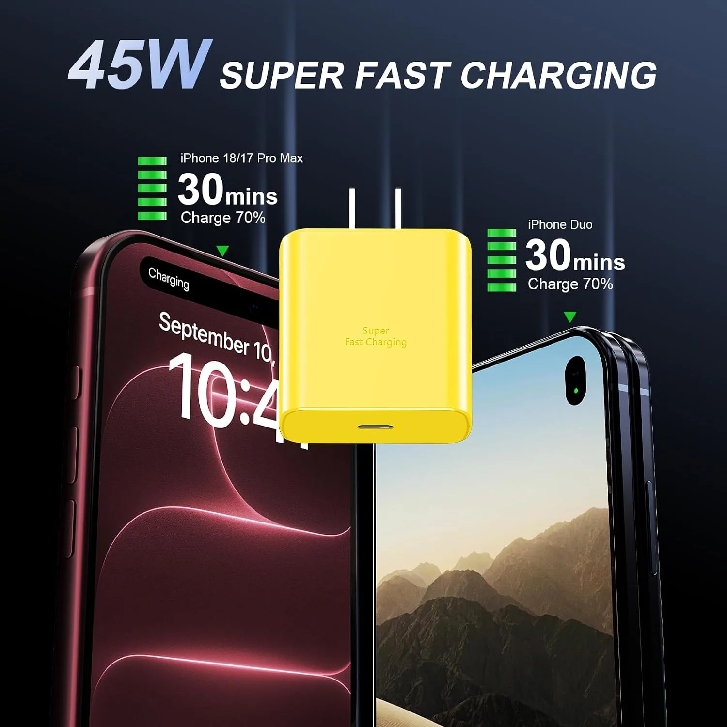 Phone 18 17 Pro Max Charger Fast Charging 45W USBC Phone Duo Fast Charger