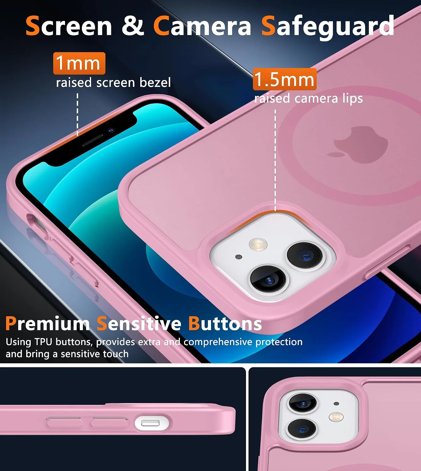 FNTCASE for iPhone 12 / iPhone 12 Pro Case Fit for MagSafe Light Pink