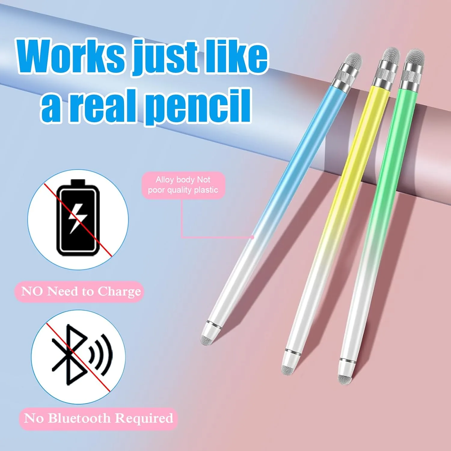 Bopomofo 3PCS Stylus Pen for Touchscreen,High Sensitivity & Precision