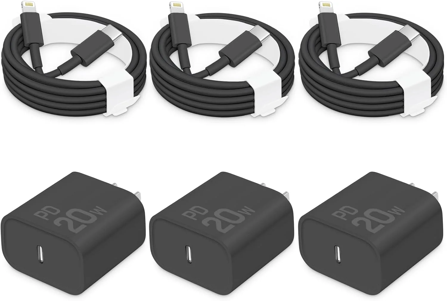 CXX 20W Fast Charger for iPhone 14/13/12 [3-Pack, MFi Certified]