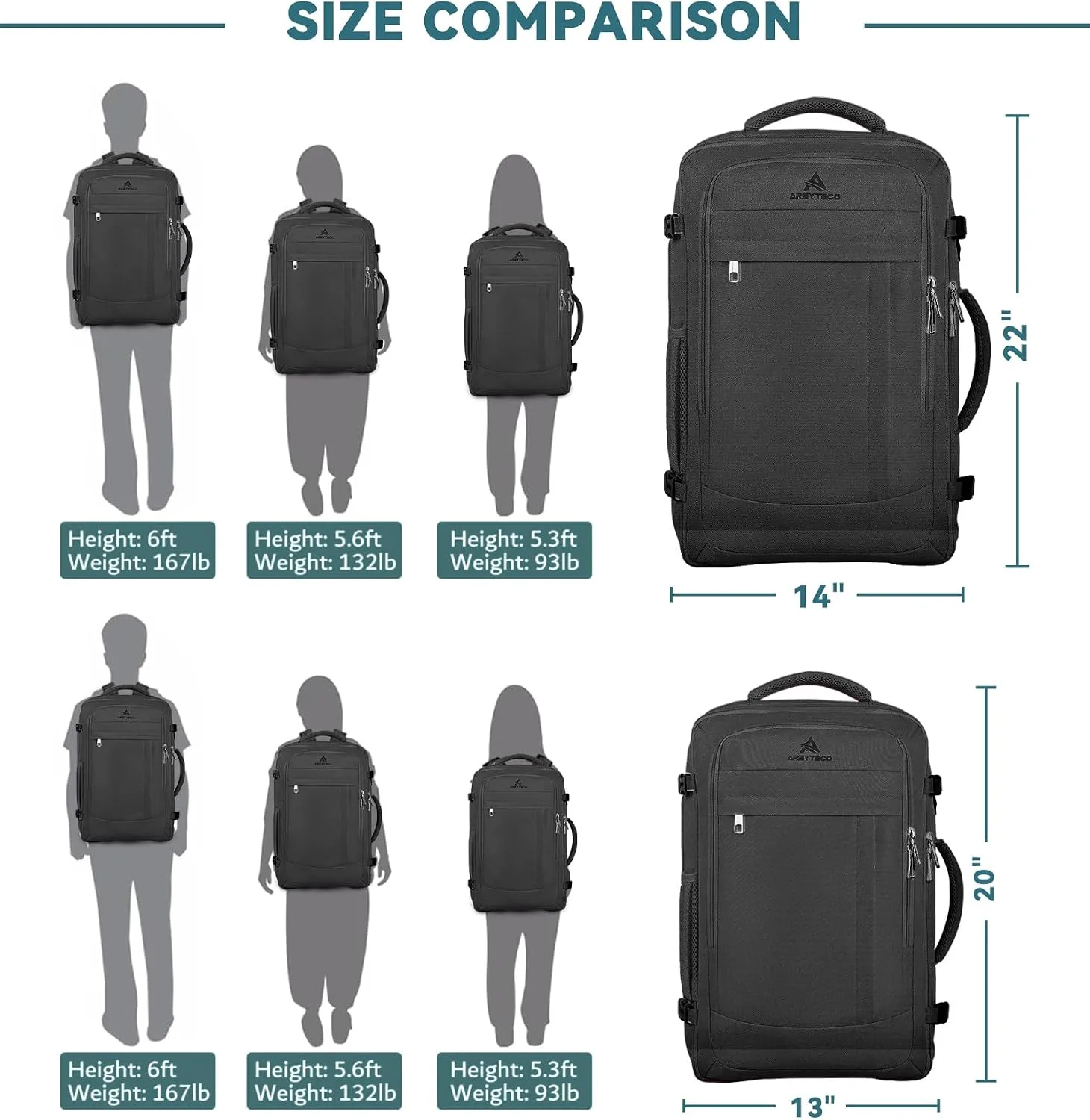 Travel Backpack, Expandable Big Carry On Backpack for Men Airline Approved