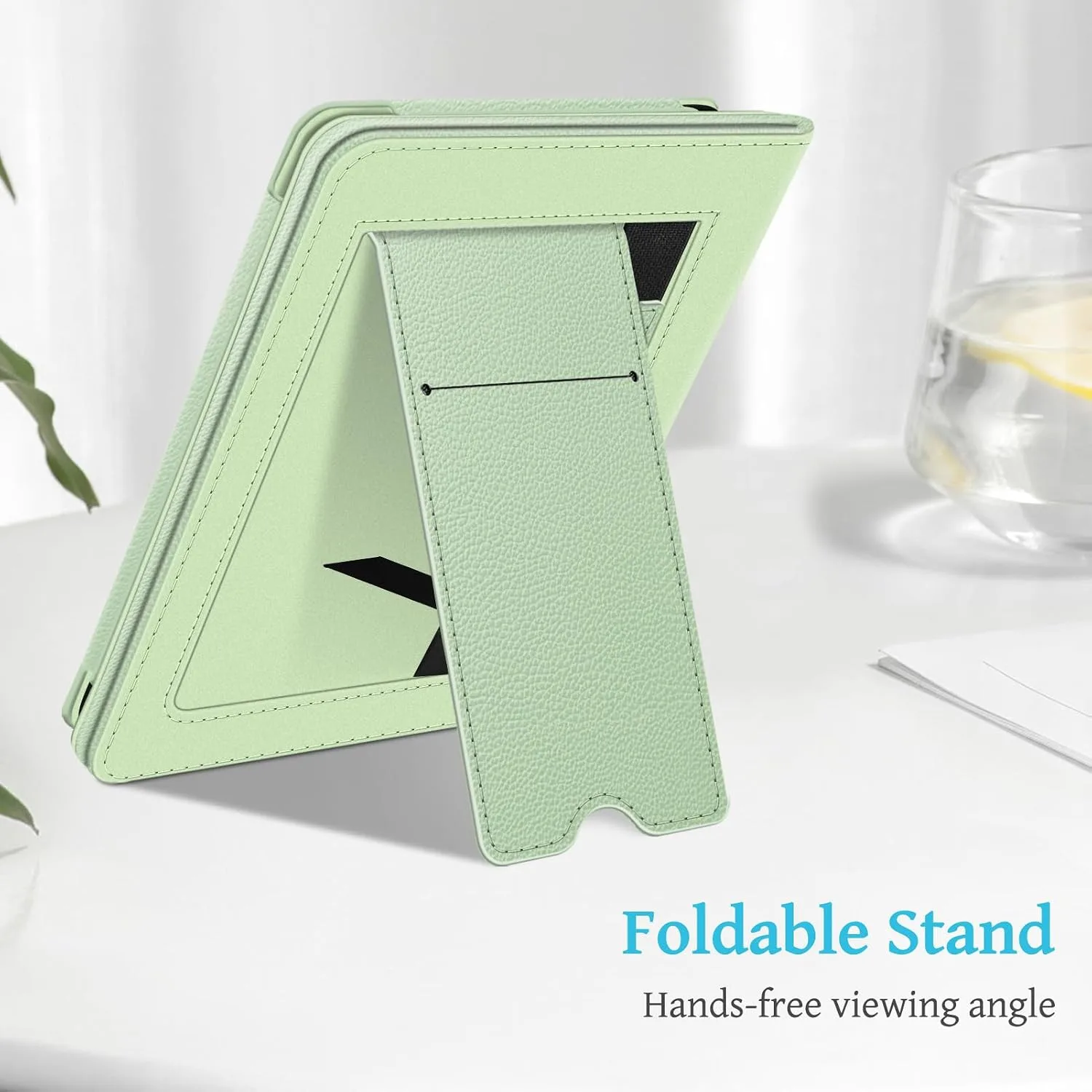 Fintie Stand Case for 6" All-New Kindle (11th Generation-2024/2022 Release) - PU Leather Cover with Auto Sleep/Wake Card Slot & Hand Strap for Kindle 2024/2022 11th Generation e-Reader, Mint Green