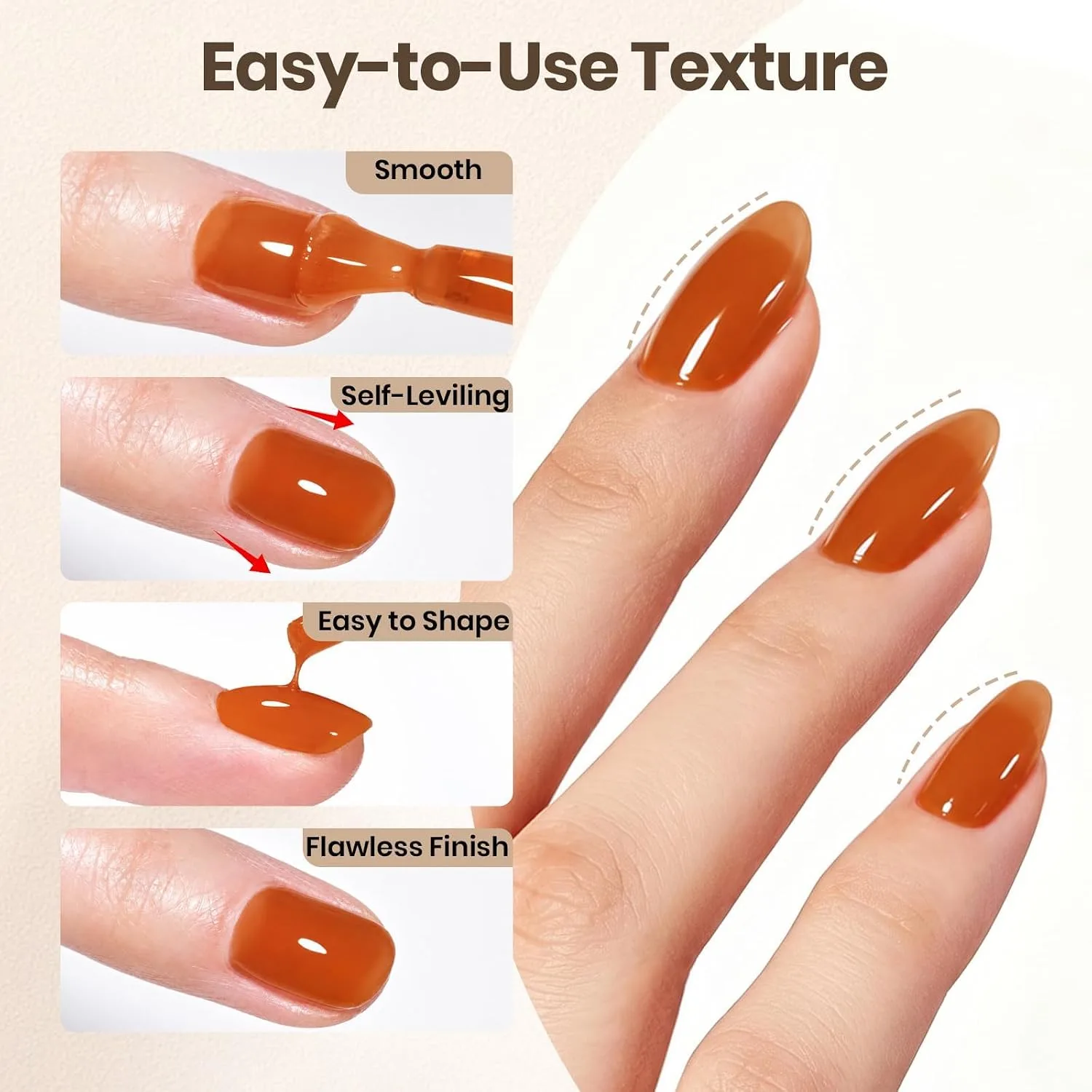 Beetles Builder Gel Nail Kit, 6 Fall Colors Gel Builder TPO & HEMA-FREE