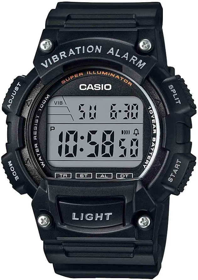 Casio W736H Series | Men’s Digital Watch | 1/100 SEC Stopwatch | Countdown Timer | Super Illuminator LED Light | 100 M Water Resistance | Daily Alarm | Auto Calendar | Dual Time | 10 Yr Battery