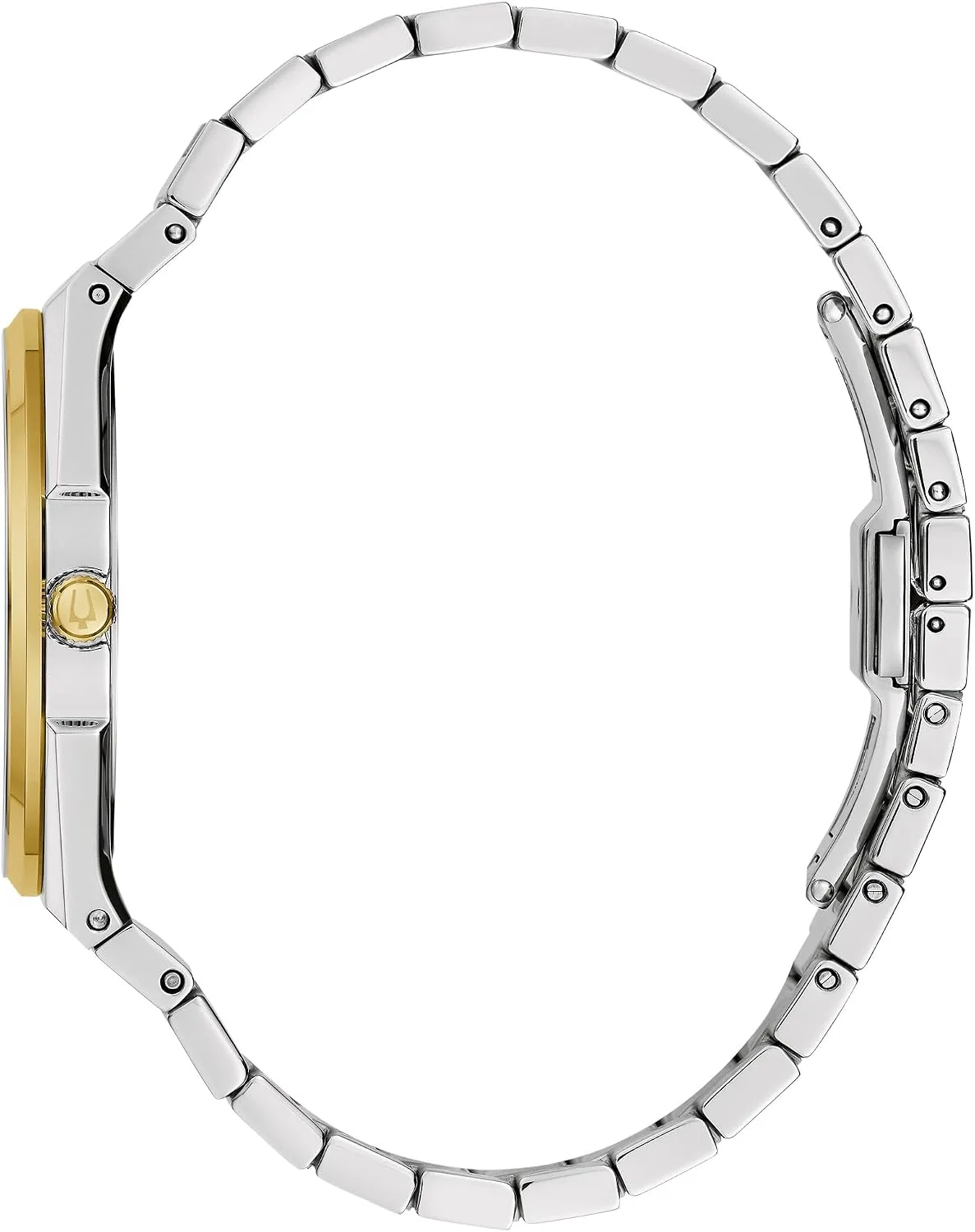 Bulova Mens Dress Classic Quartz Two Tone Stainless Steel Watch, Patterned Dial, 39mm