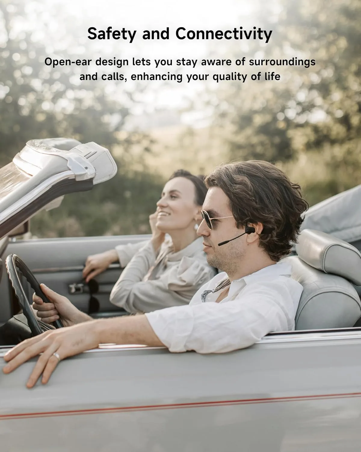 LOBKIN Open Ear Bluetooth Headphones with Noise Cancelling Mic