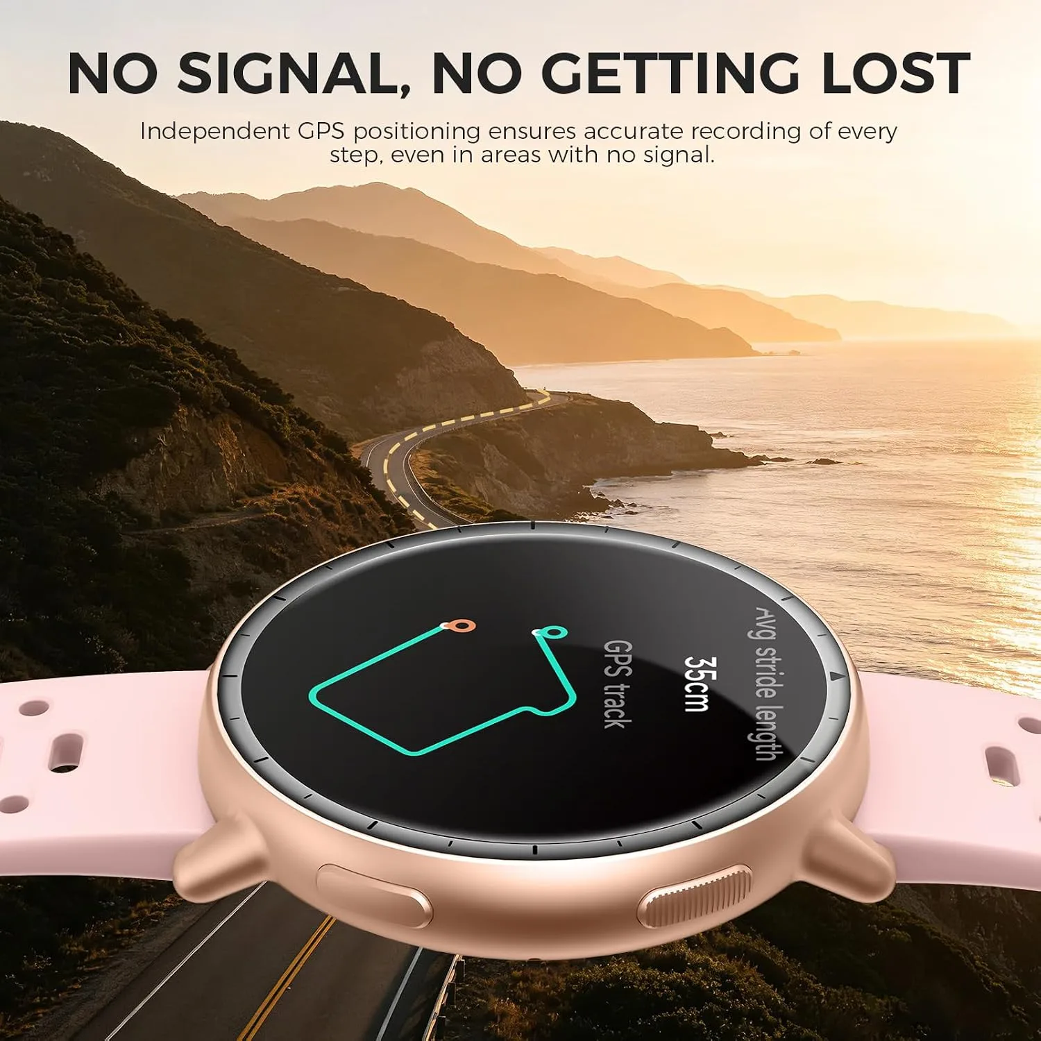 EGQINR GPS Smart Watch for Men Women, 1.32" AMOLED, 5ATM Fitness Tracker