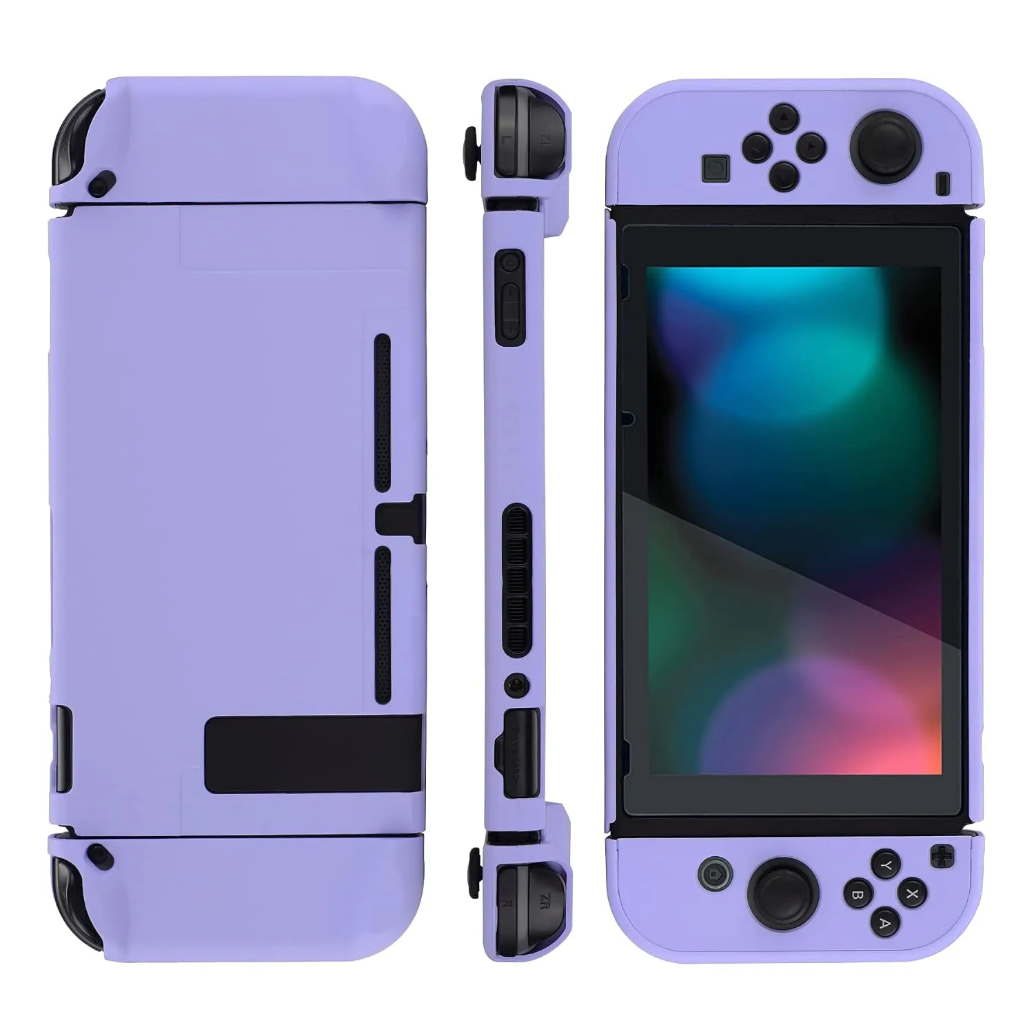 eXtremeRate PlayVital Cover for Nintendo Switch, Protective Case Protector for Switch - Shock-absorbent Anti-Scratch Dockable Easy to install Durable Hard Shell, Light Violet (NOT for Switch 2)