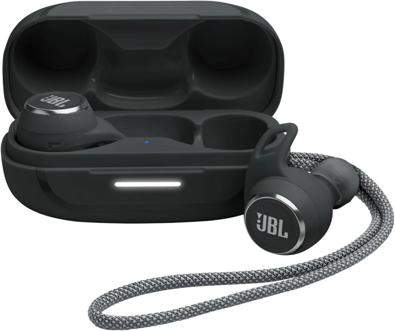 JBL Refect Aero - True Wireless Noise Cancelling Earbuds, 6 mics for Perfect Calls with VoiceAware, dustproof & Waterproof, Comfortable, Secure fit, 8hr Buds (+16hrs case) with Fast-Charging (Black)
