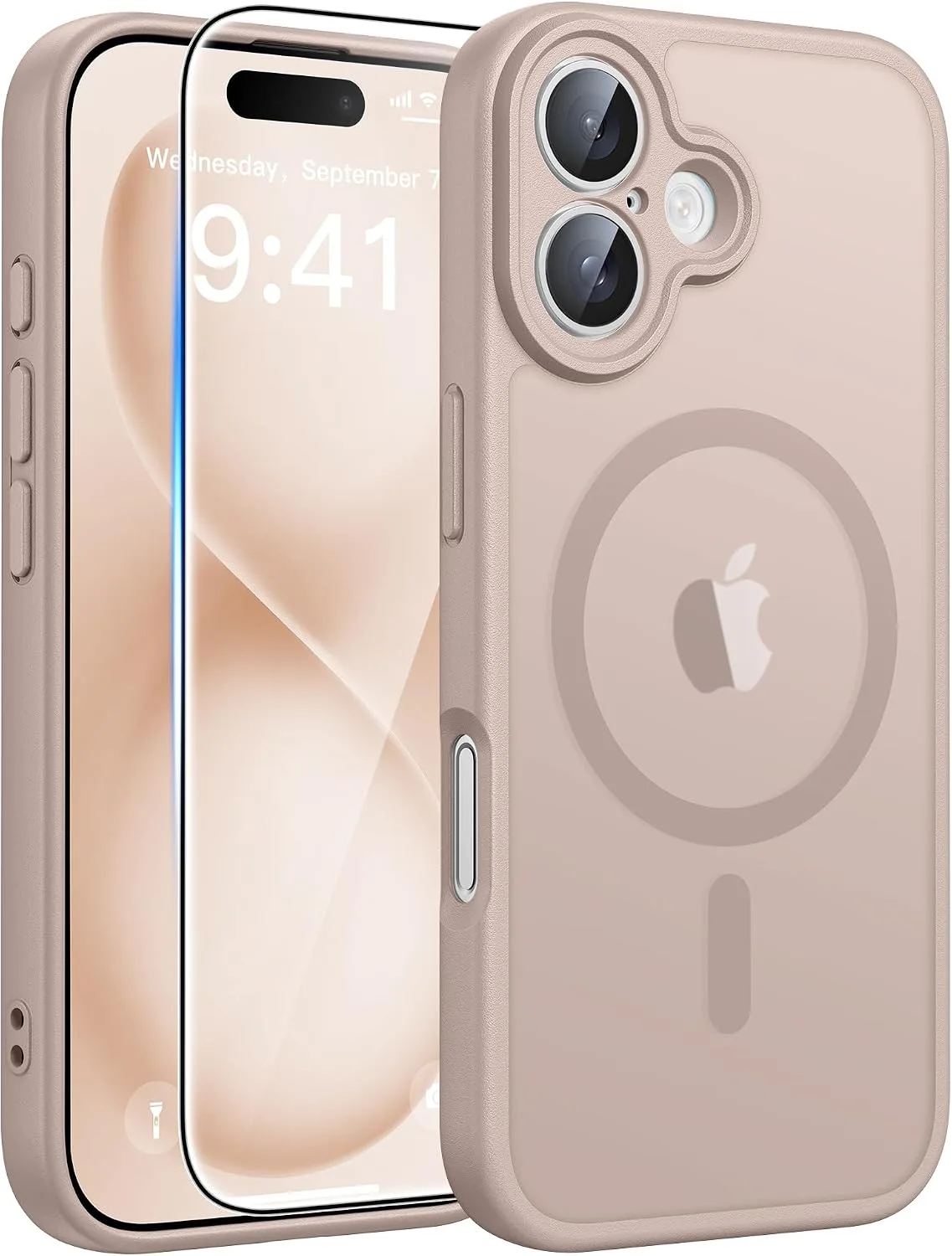 FNTCASE for iPhone 16 Plus Case, Fit for Magsafe, Desert Gold