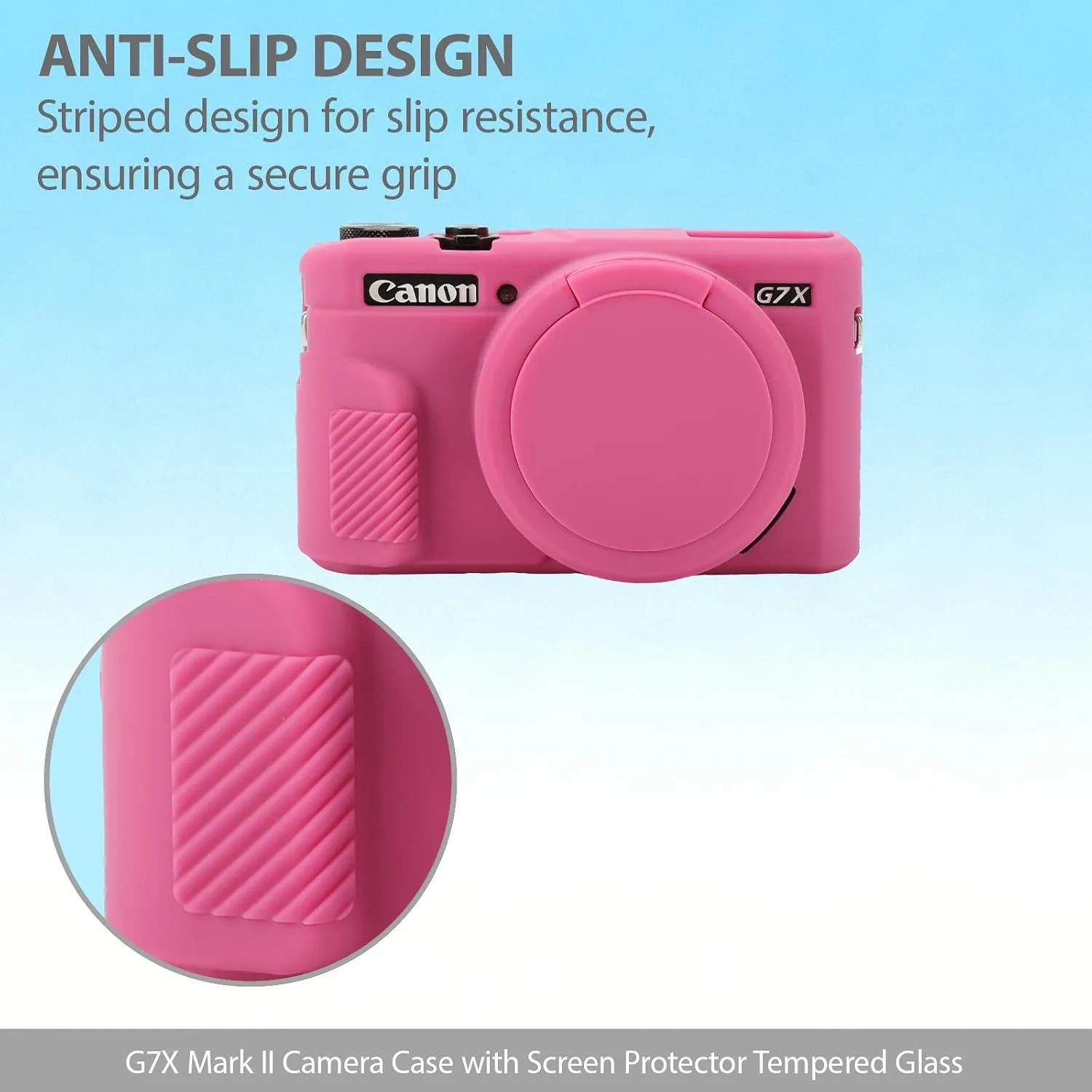 Camera Case for Canon G7X Mark II / G7X II - Hot Pink