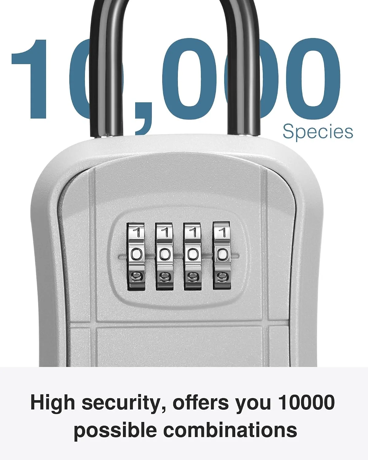 Puroma Key Lock Box Outdoor 4 Digit Code Combination Lockbox House 1 Silver