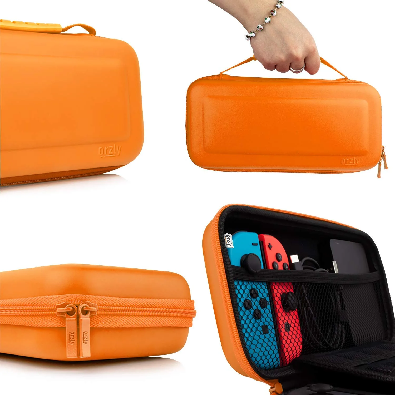 Orzly Essential Accessories Bundle for Nintendo Switch 1 & OLED, Orange
