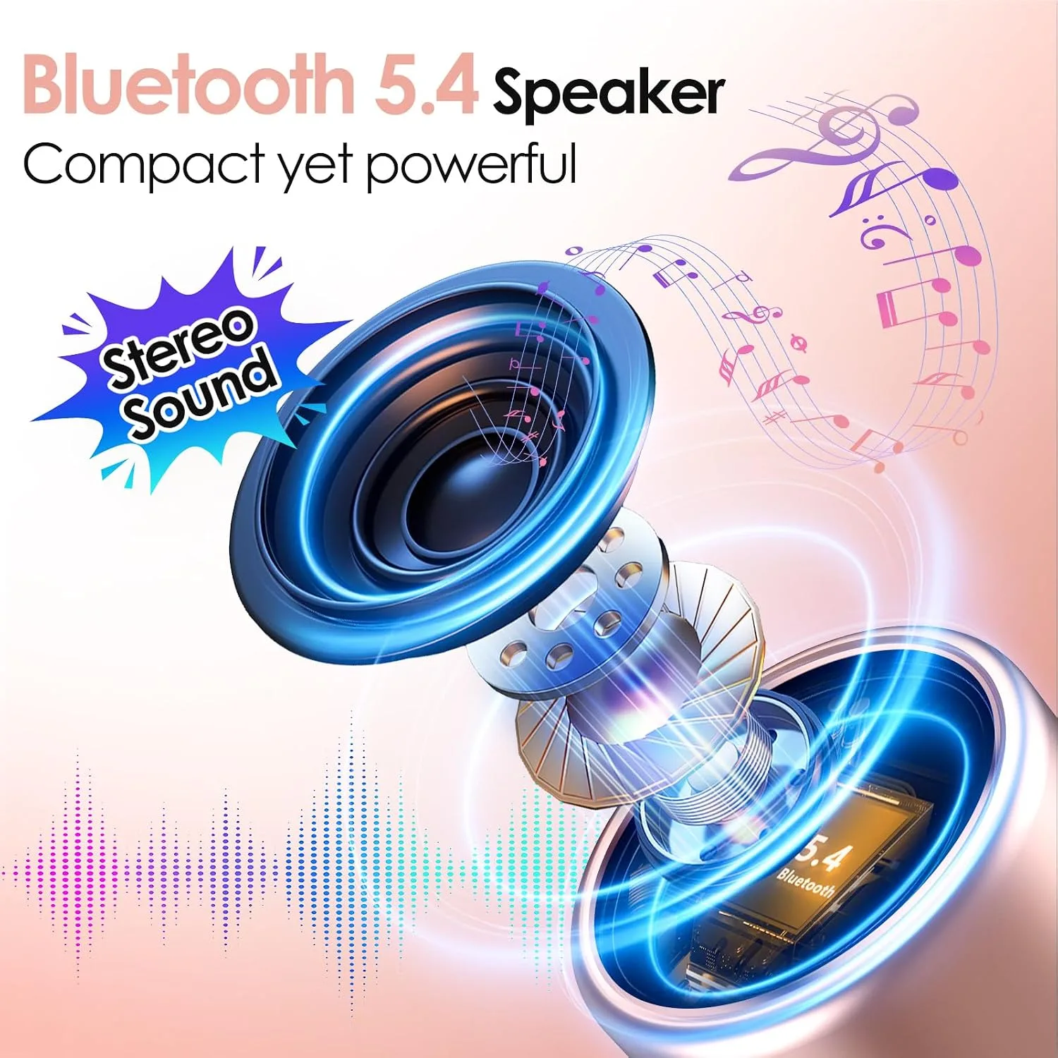 Portable Bluetooth Speaker, Mini Speakers, Wireless, RGB Ligths