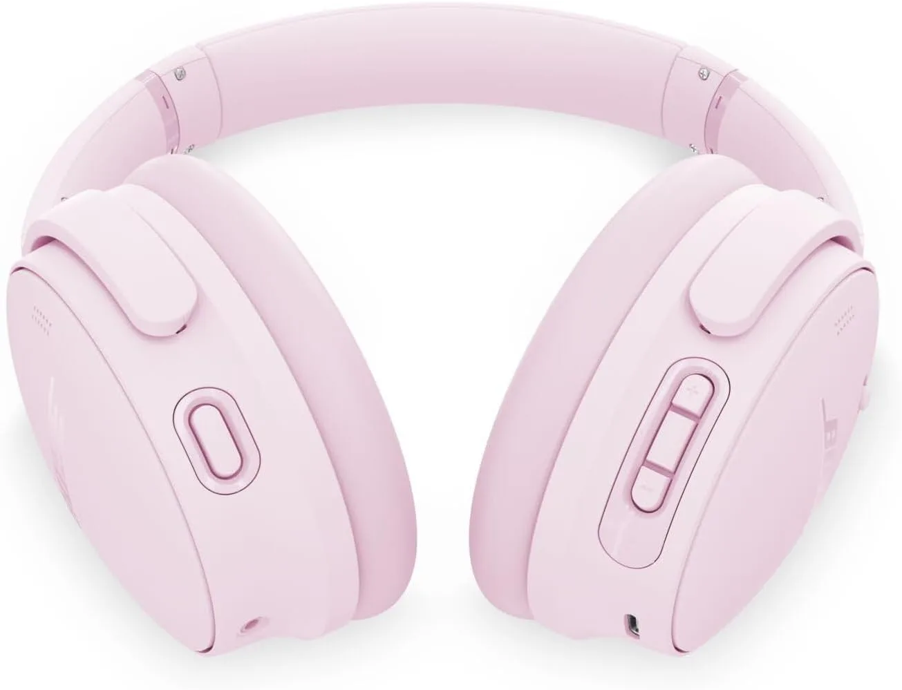 Bose QuietComfort Headphones Bundle with Fast Charger - Wireless Bluetooth Over-Ear Noise Cancelling Headphones with Mic, USB-C Charging, Deep Bass, Up to 24 Hours Playtime (Petal Pink)