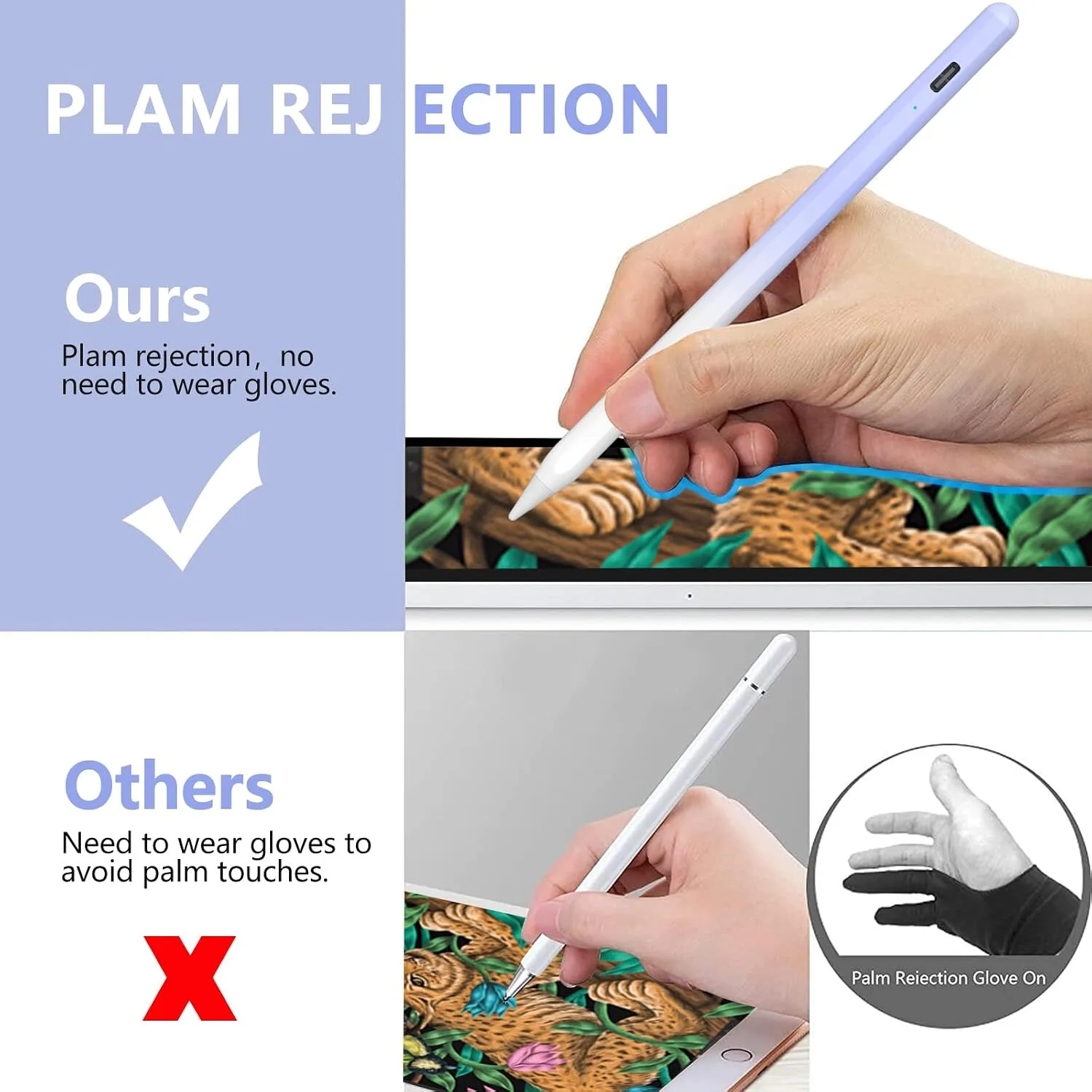 COO Stylus Pen for iPad Pro Air Mini 2018-2024, Palm Rejection Fast Charge