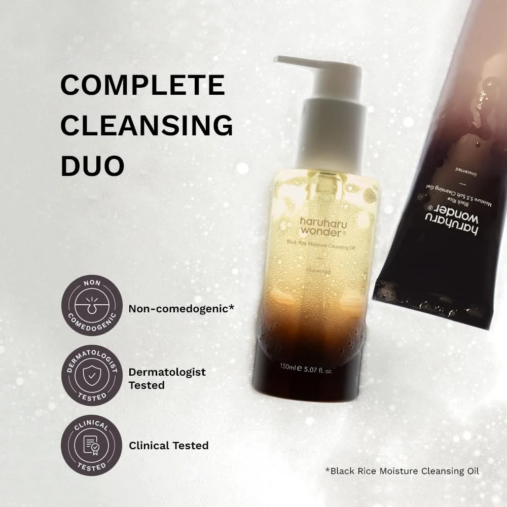 HARUHARU wonder Complete Cleansing Duo, Cleansing Oil, pH 5.5 Cleansing Gel