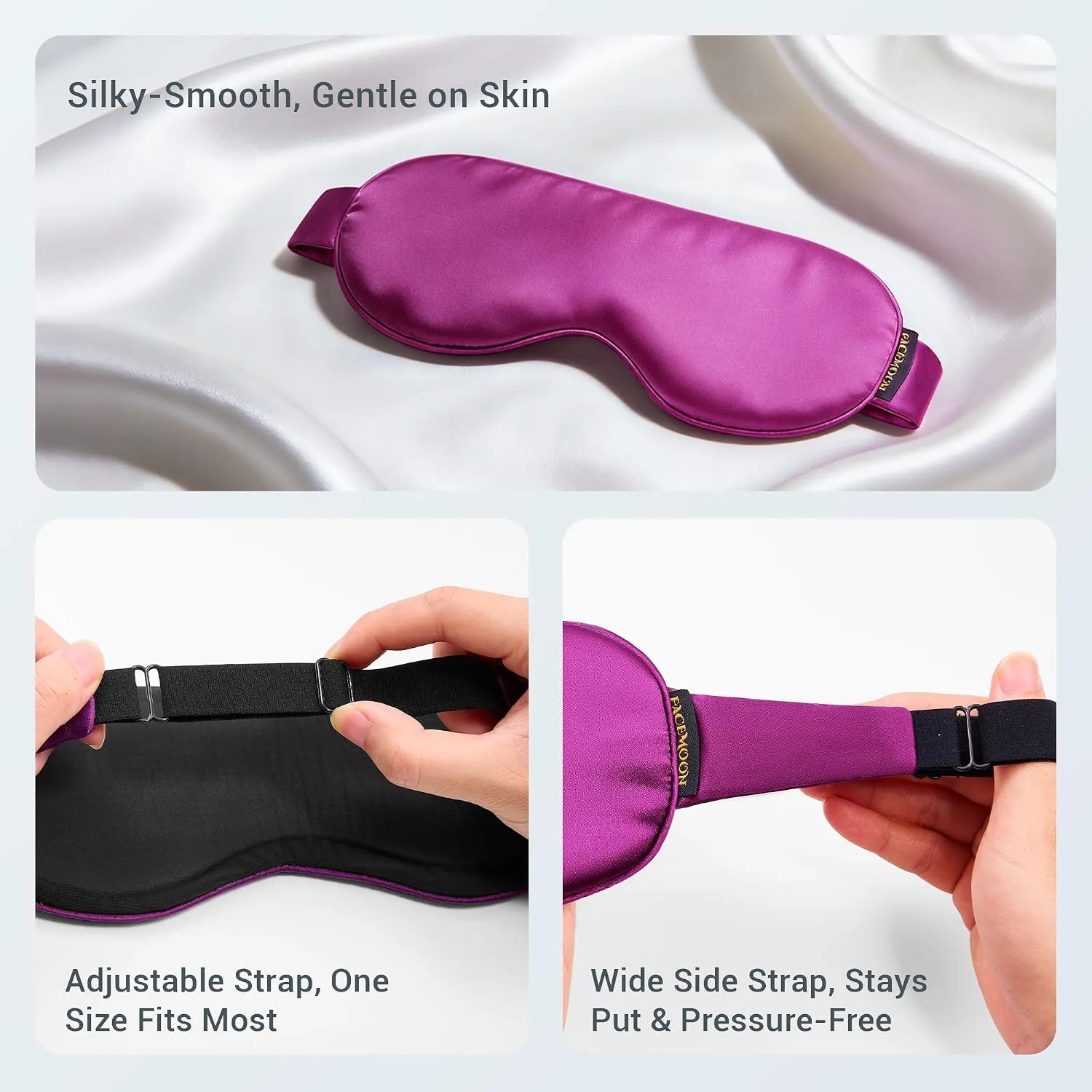 Cold Eye Mask: Cooling Eye Mask for Puffy Eyes, Headache, Migraines Relief - Cold Compress for Dark Circles, Tired Eyes, After Surgery - Reusable Gel Ice Pack, Weighted Sleep Mask(Black,Purple)