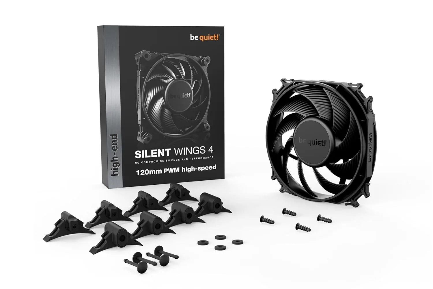 be quiet! Silent Wings 4 120mm PWM FDB High-Speed Gaming PC Case Fan, Black