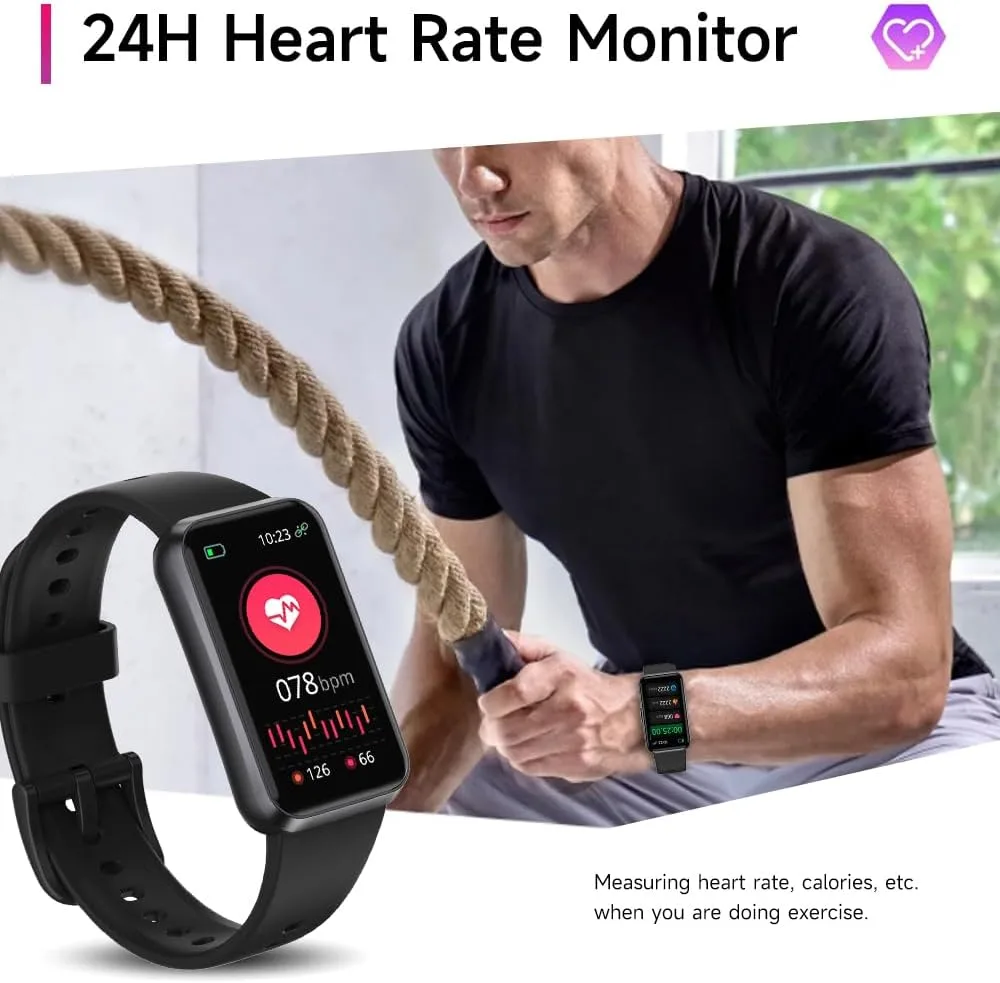 Fitness Trackers,Heart Rate Blood Oxygen Sleep Monitor,1.47‘’ OLED Display,Calorie Pedometer Steps Counter Activity watchs,Smart Band 24/7 Health Monitoring(Black) (DarkBLue)