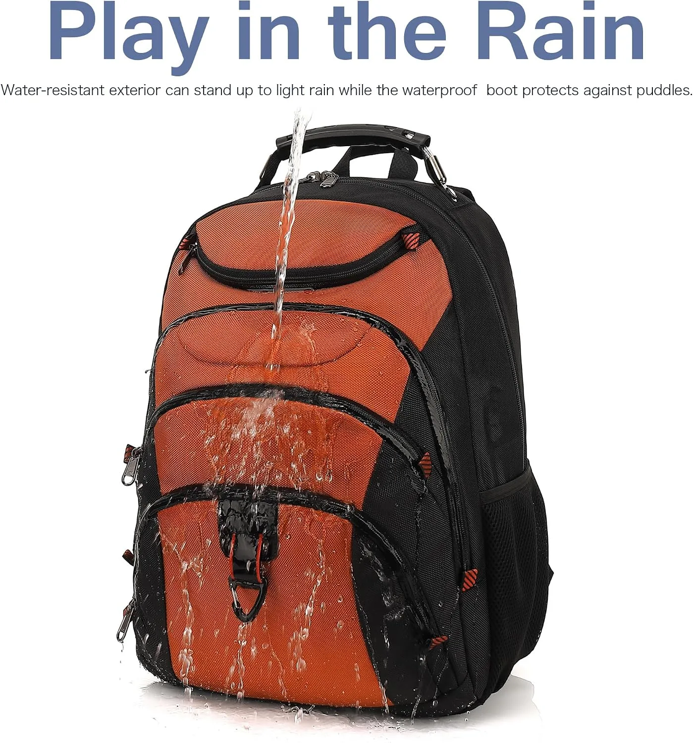 Boavan Laptop Backpack for men, 15.6 inch Laptop Bag with USB Port, Waterproof Travel Work Backpack Purse, Anti-Theft Teacher Nurse Doctor Casual Bookbags Office Business backpack，Deep Orange Black