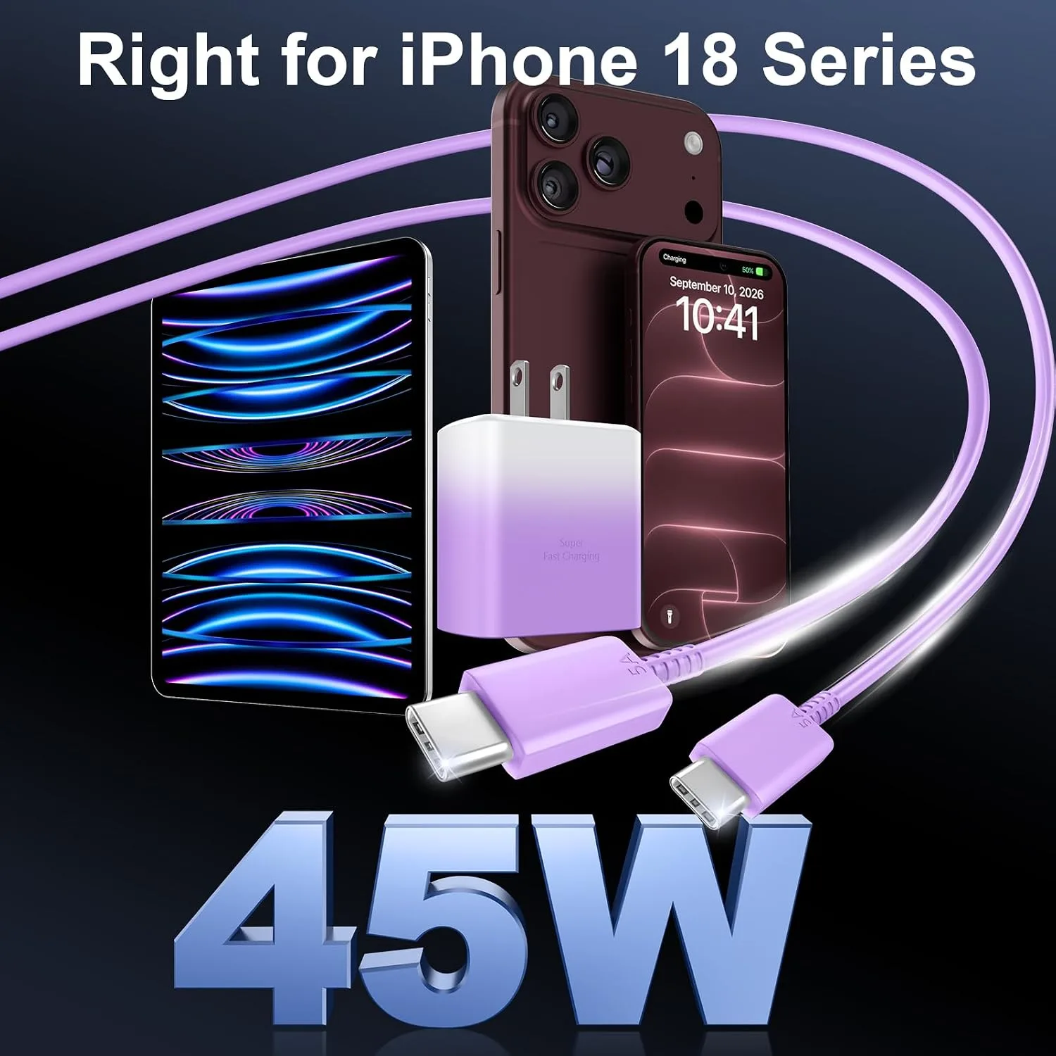 iPhone 18 17 Pro Max Charger Fast Charging 45W USBC iPhone Duo Fast Charger