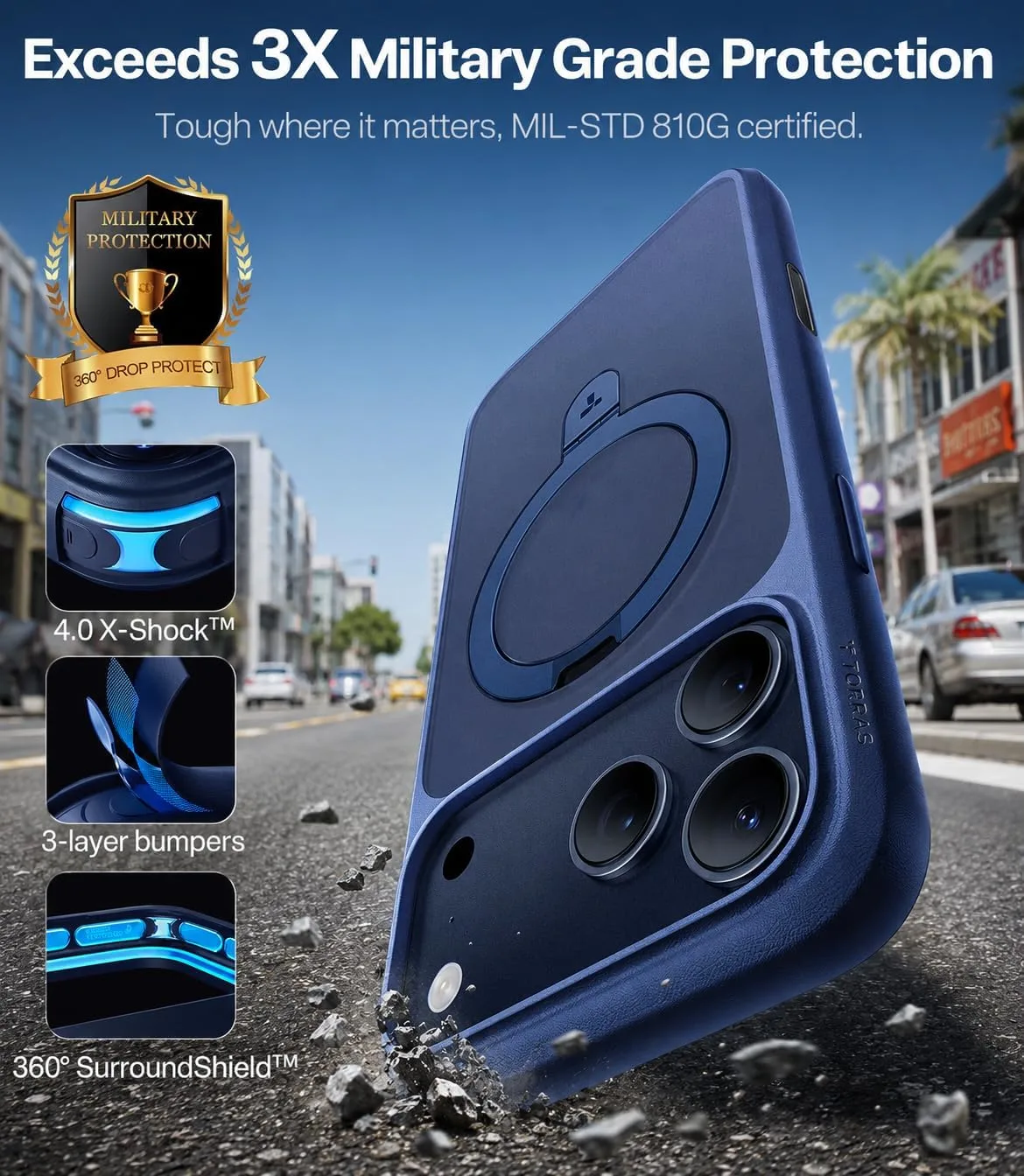 TORRAS Magnetic OStand for iPhone 17 Pro Max Case Hands-Free Viewing