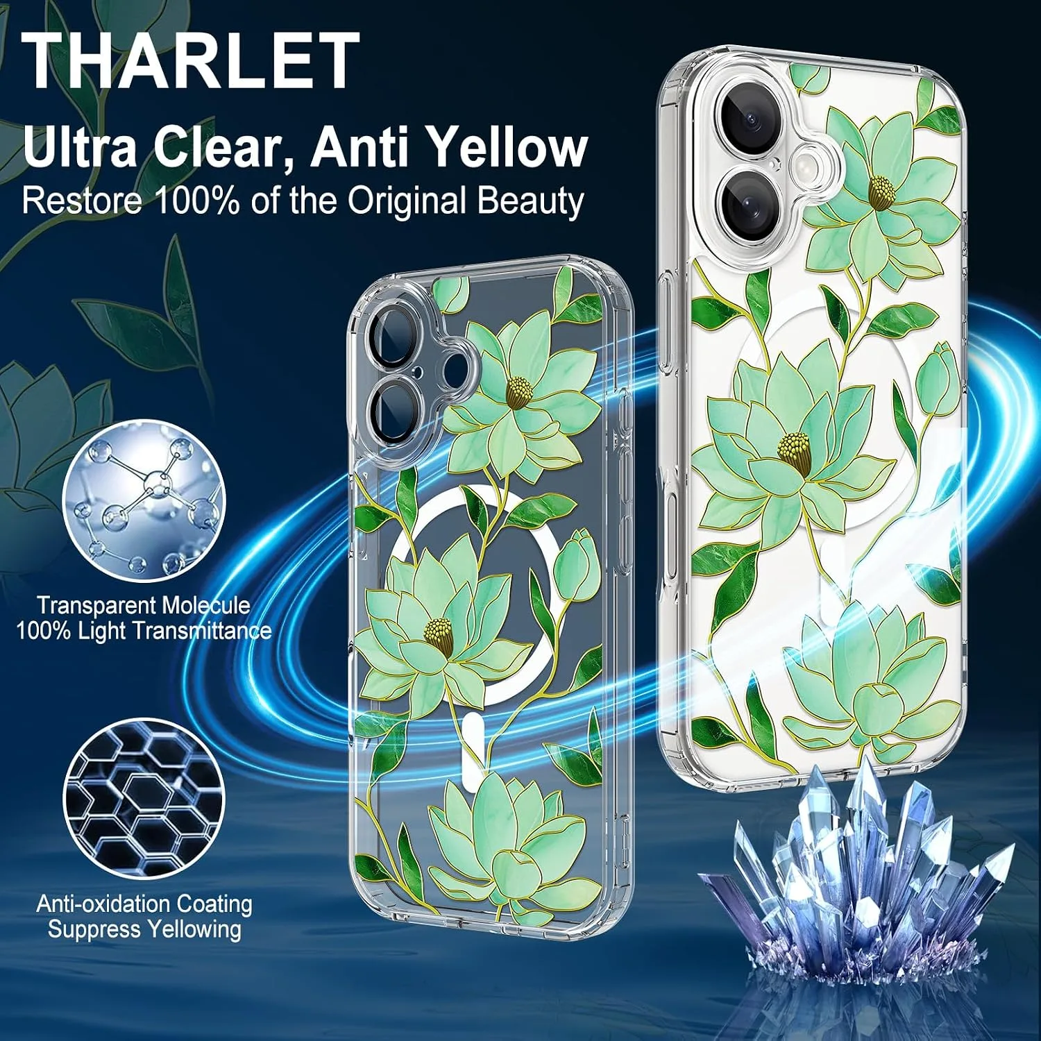 tharlet Magnetic for iPhone 17 Case, Compatible with MagSafe Magnolia