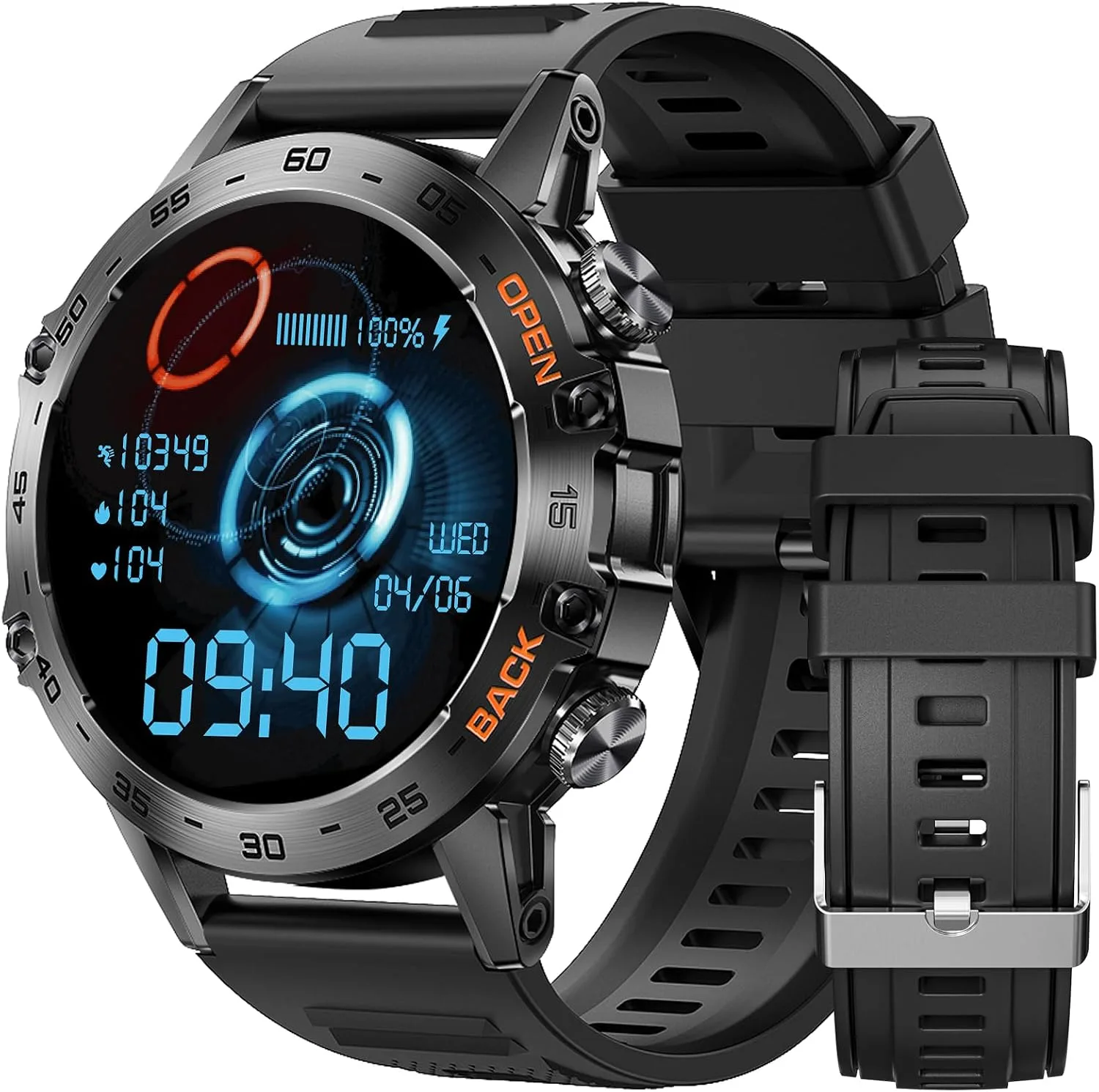 SUNKTA Military Smart Watch for Men(Answer/Dial Calls),1.39''HD Touchscreen,100 Sports Modes, 5ATM Waterproof Fitness Watch,with Blood Pressure/Heart Rate/SpO2 Smart Watch for Android/iOS