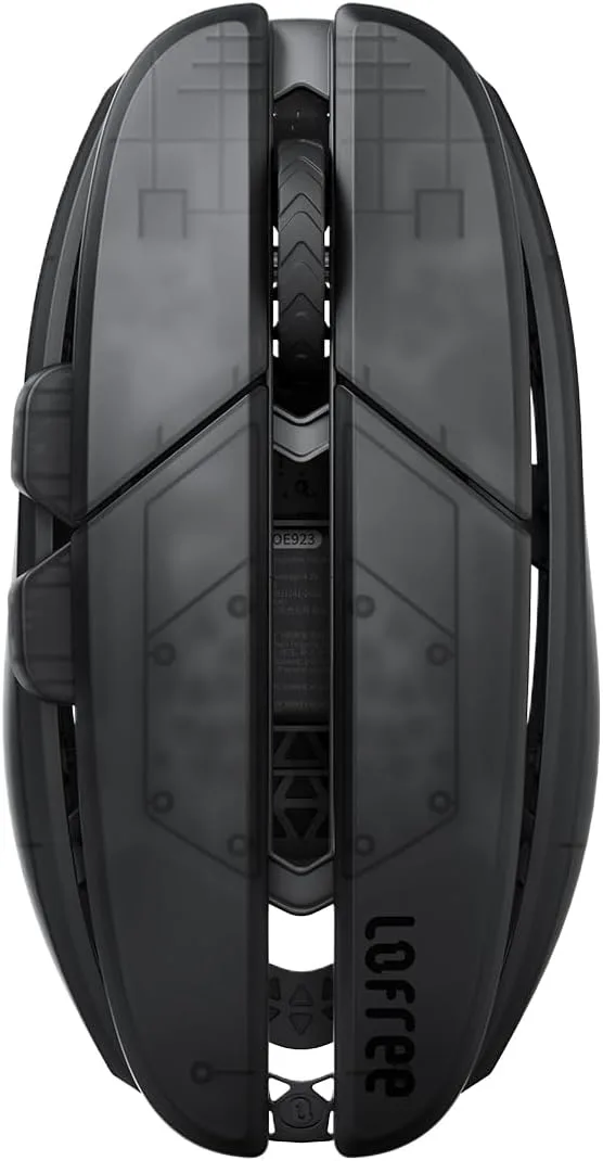 Mouse inalámbrico para gaming Lofree Hypace ultraligero 47g sensor PAW3950 40K DPI Bluetooth/2.4GHz/USB-C negro