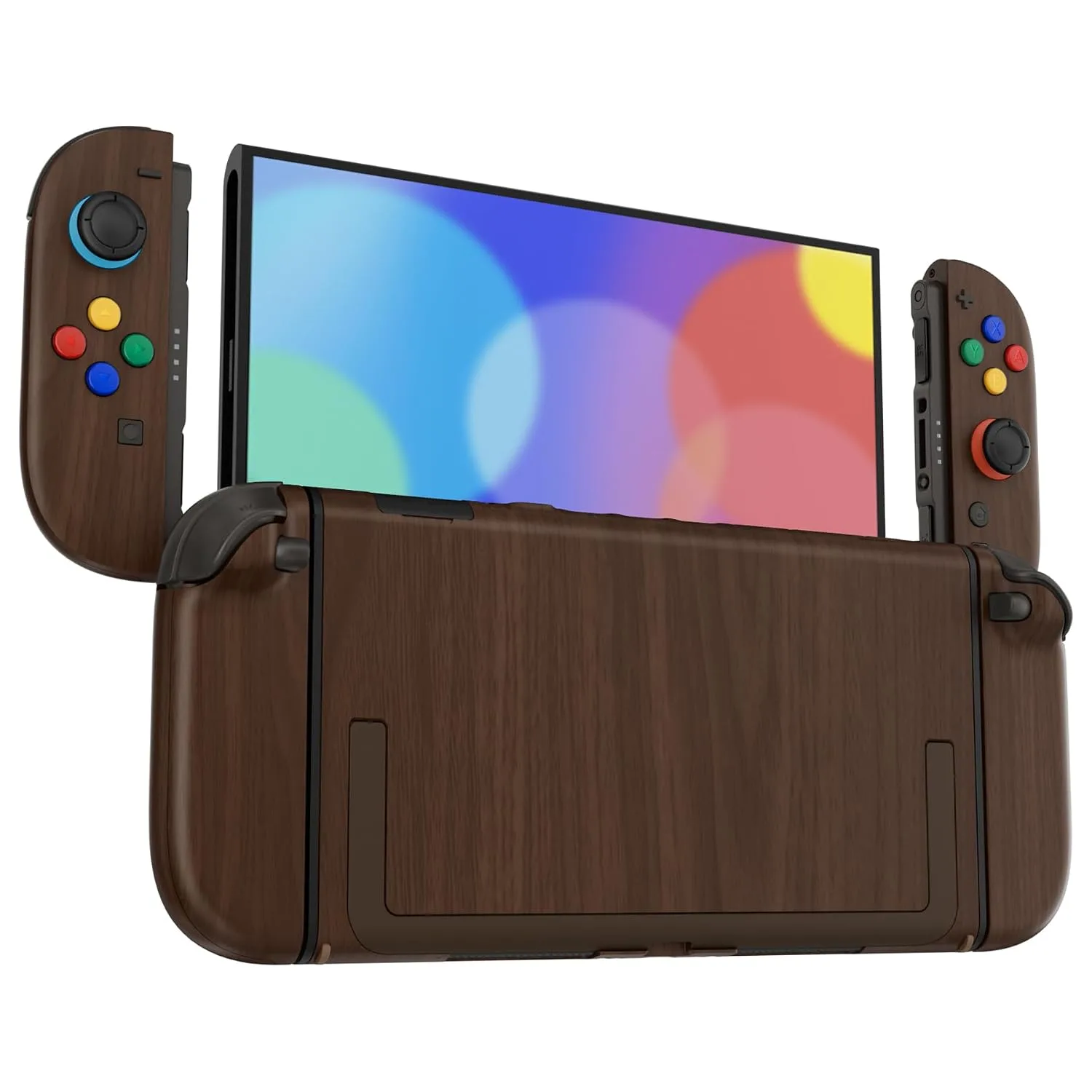 eXtremeRate DIY Replacement Shell Buttons for Nintendo Switch 2, Custom Full Set Rear Back Plate Controller Housing with Buttons for Switch 2 Handheld Console & Joycon 2 - Deluxe Version - Wood Grain