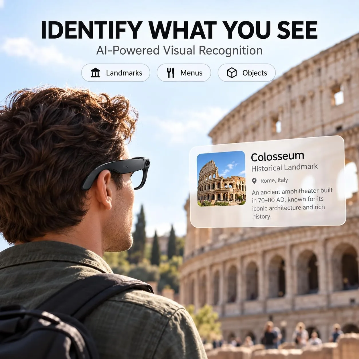 AI Smart Glasses with Camera: POV Vlogging Capture & Open-Ear Audio