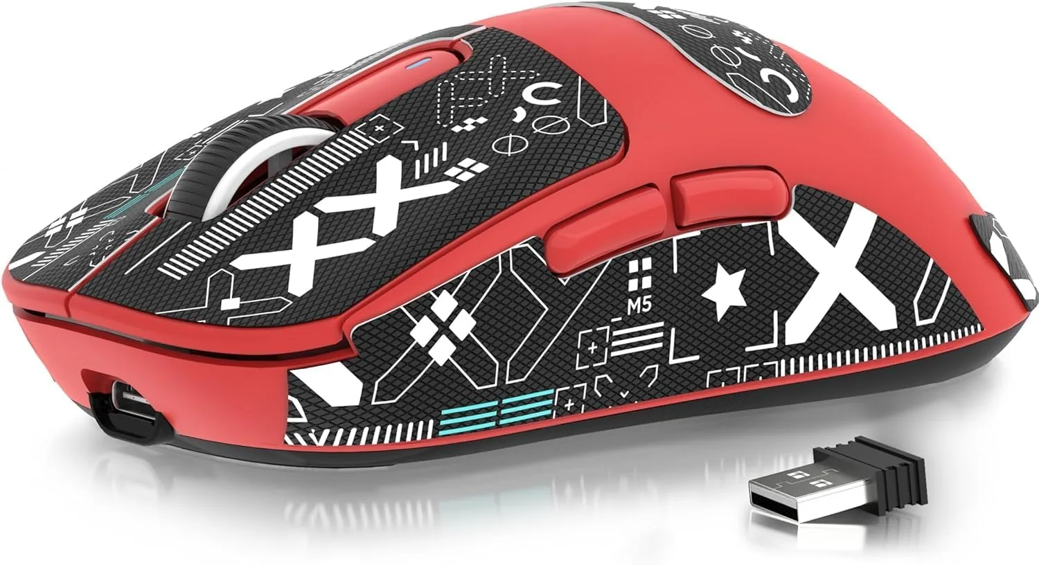 Mouse Gamer Manbasnake Attack Shark X3 49g Inalámbrico Rojo