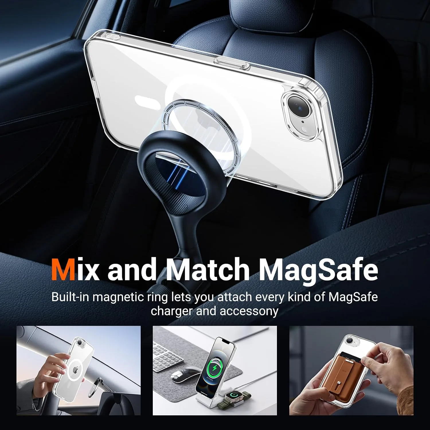 Temdan for iPhone 17e/16e Case with Screen Protector Clear
