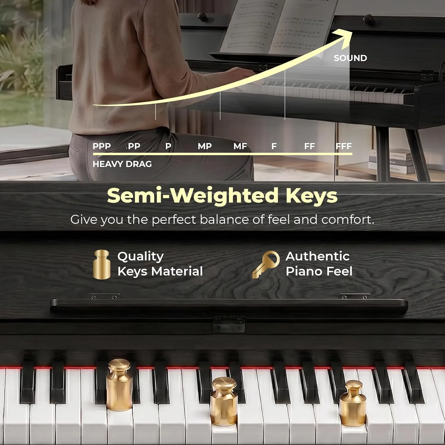 Ktaxon 88 Key Keyboard Piano Kit, Full Size Digital Piano Keyboard