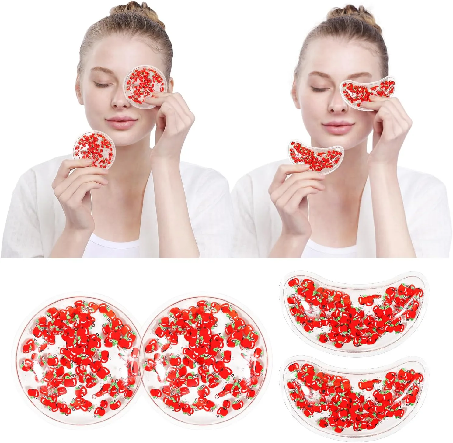 4PCS Gel Eye Ice Pack Set Reusable, Cold and Hot Compress for Eyes