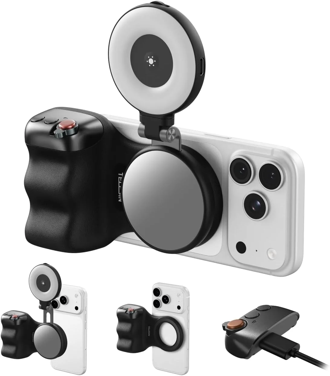 TELESIN Fun Shot Magnetic Phone Camera Grip with Magnetic Selfie Light Kit