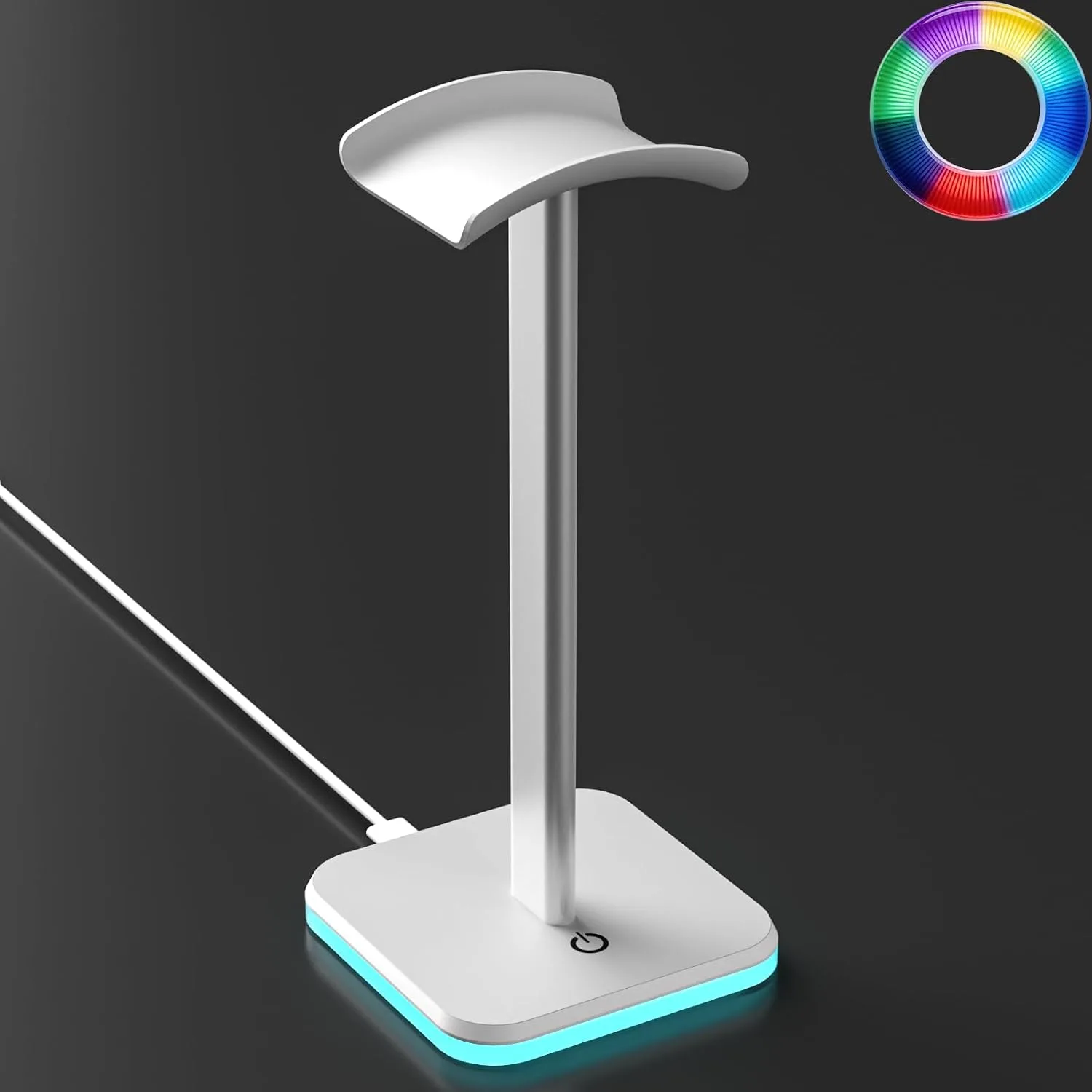 Headphone Stand for Desk - Headset Stand Headphone Holder (RGB-White)