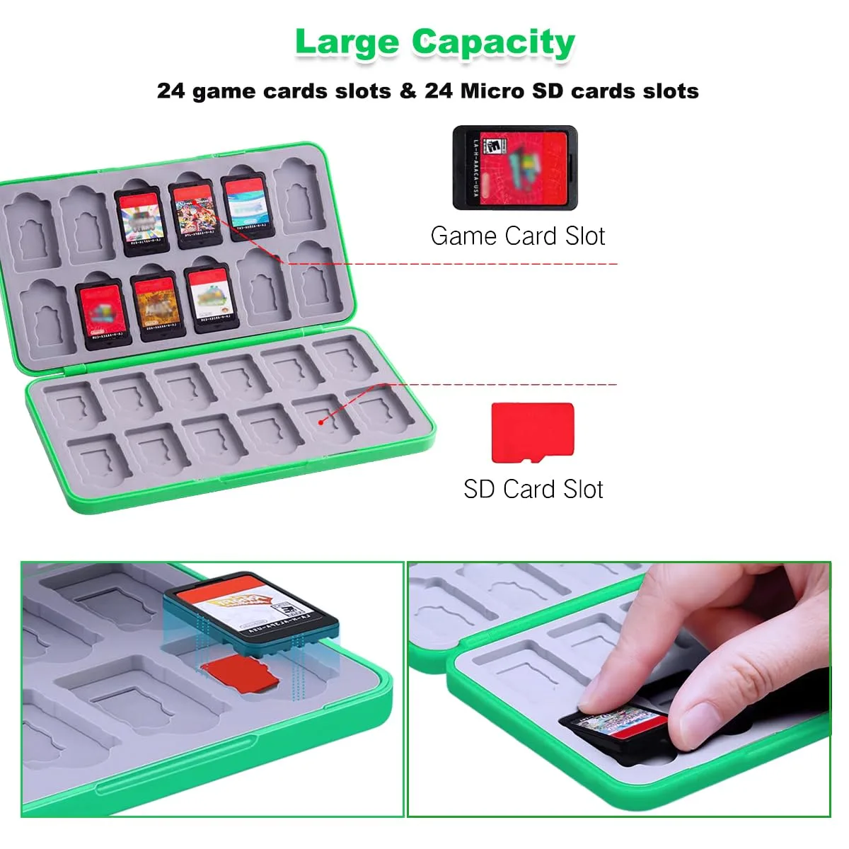 Game Case for Nintendo Switch/Switch 2/OLED/Lite, Portable Switch Game Case