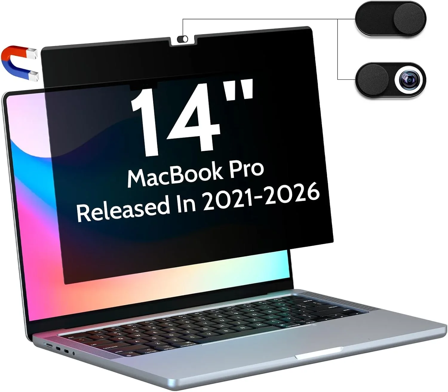 Protector de pantalla magnético para MacBook Pro 14 pulgadas Peslv